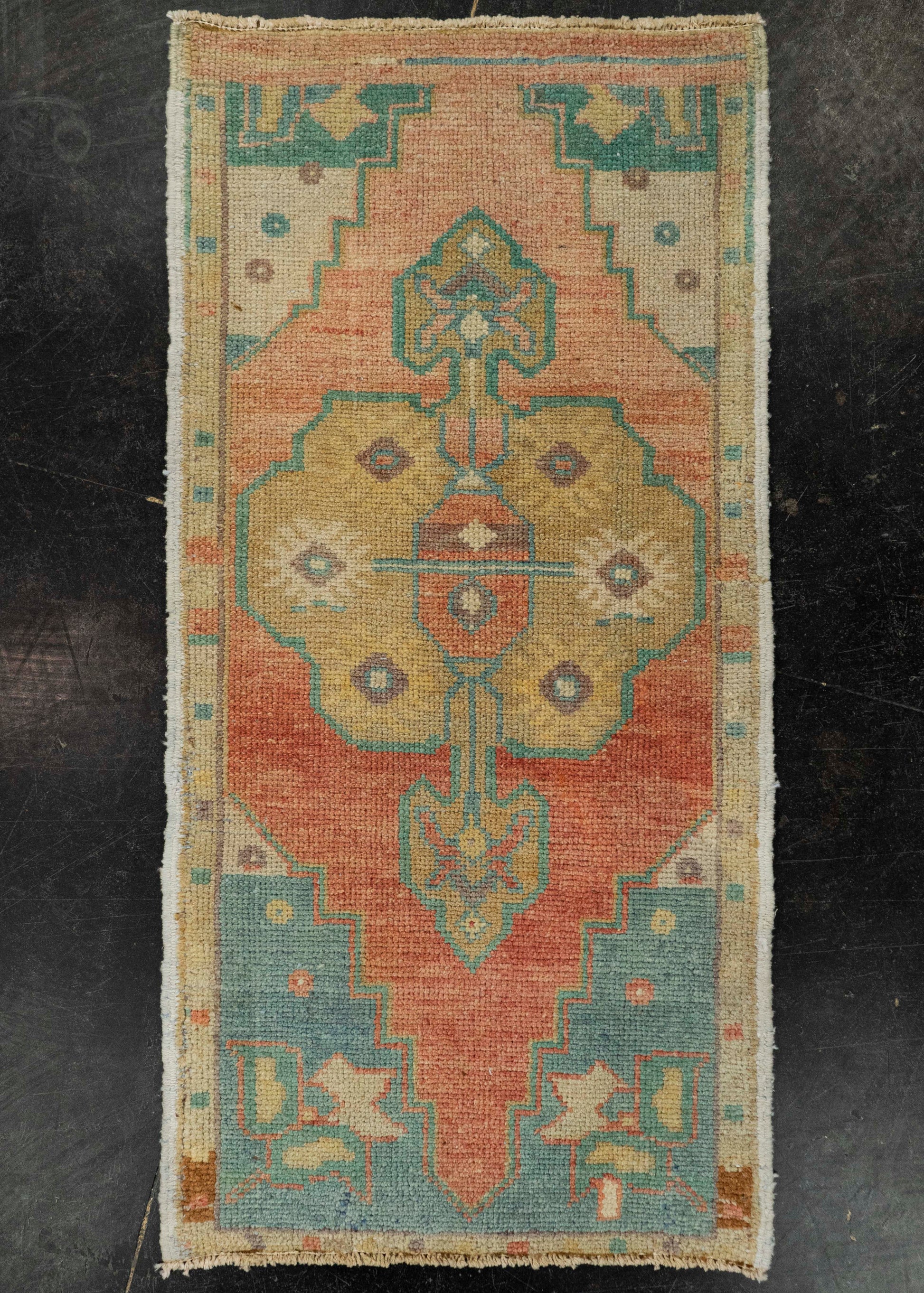 Turkish Mini Rug Oriental Hand Knotted Vintage Rug 1'8" x 3'5" #21176