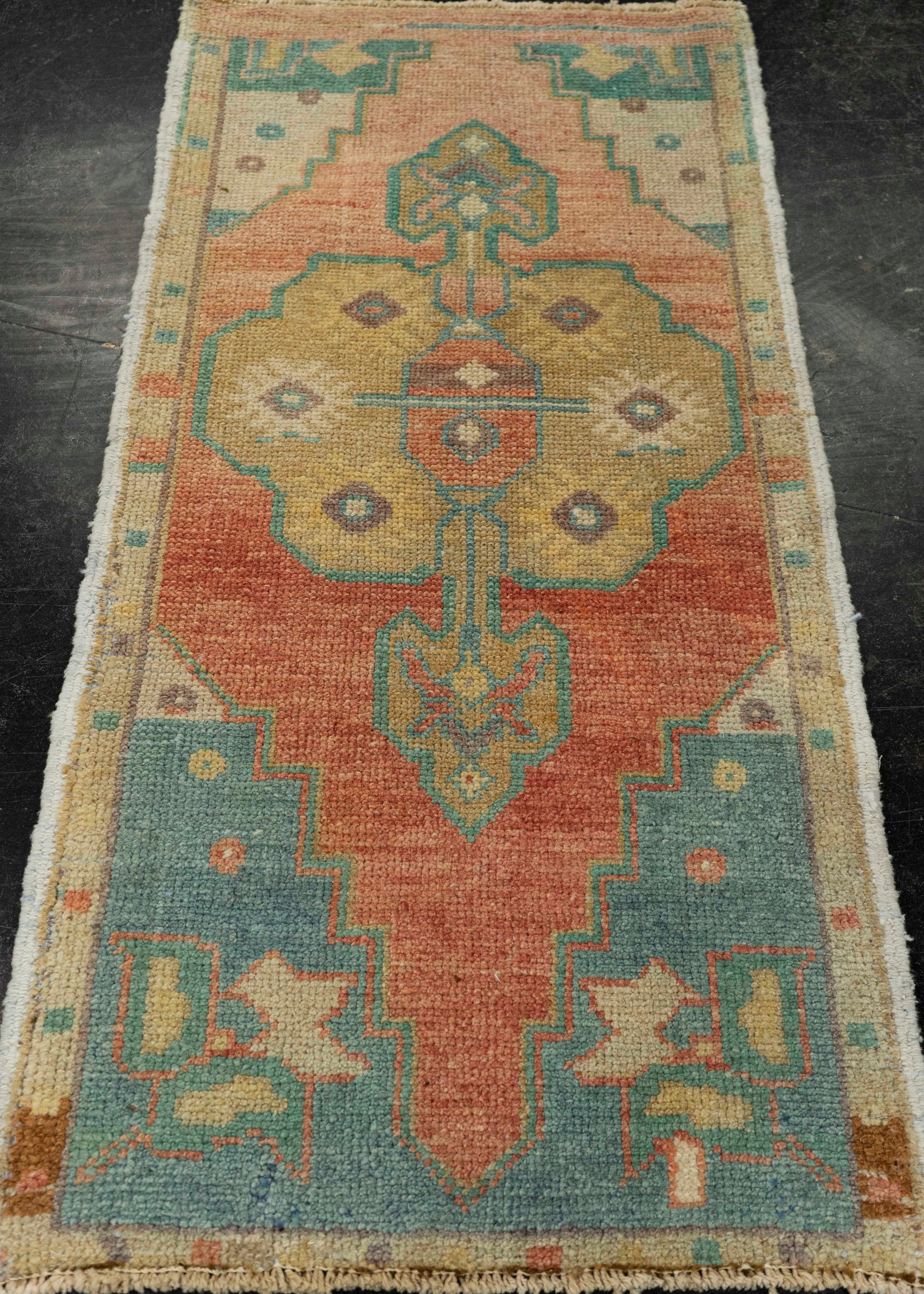 Turkish Mini Rug Oriental Hand Knotted Vintage Rug 1'8" x 3'5" #21176