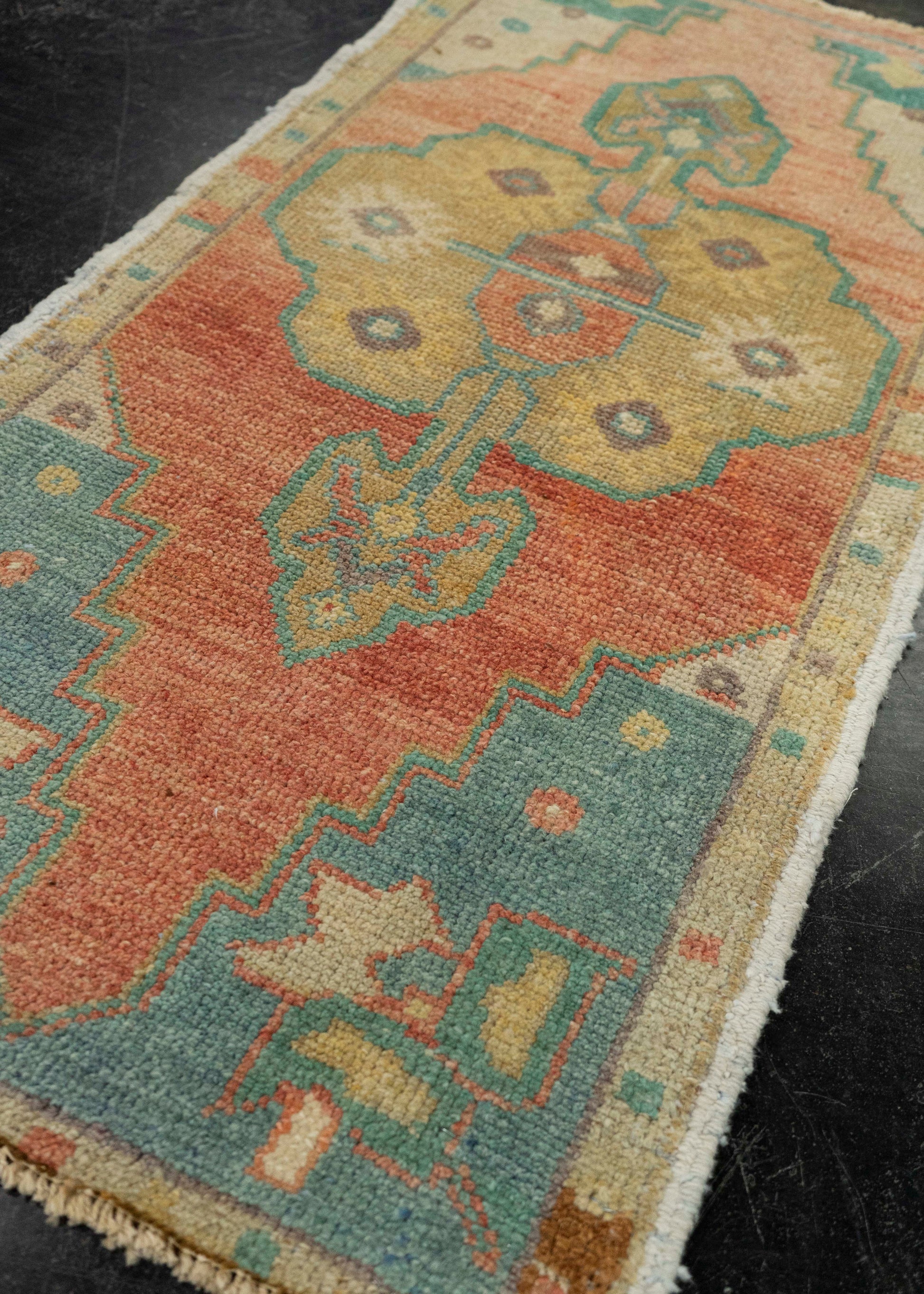 Turkish Mini Rug Oriental Hand Knotted Vintage Rug 1'8" x 3'5" #21176