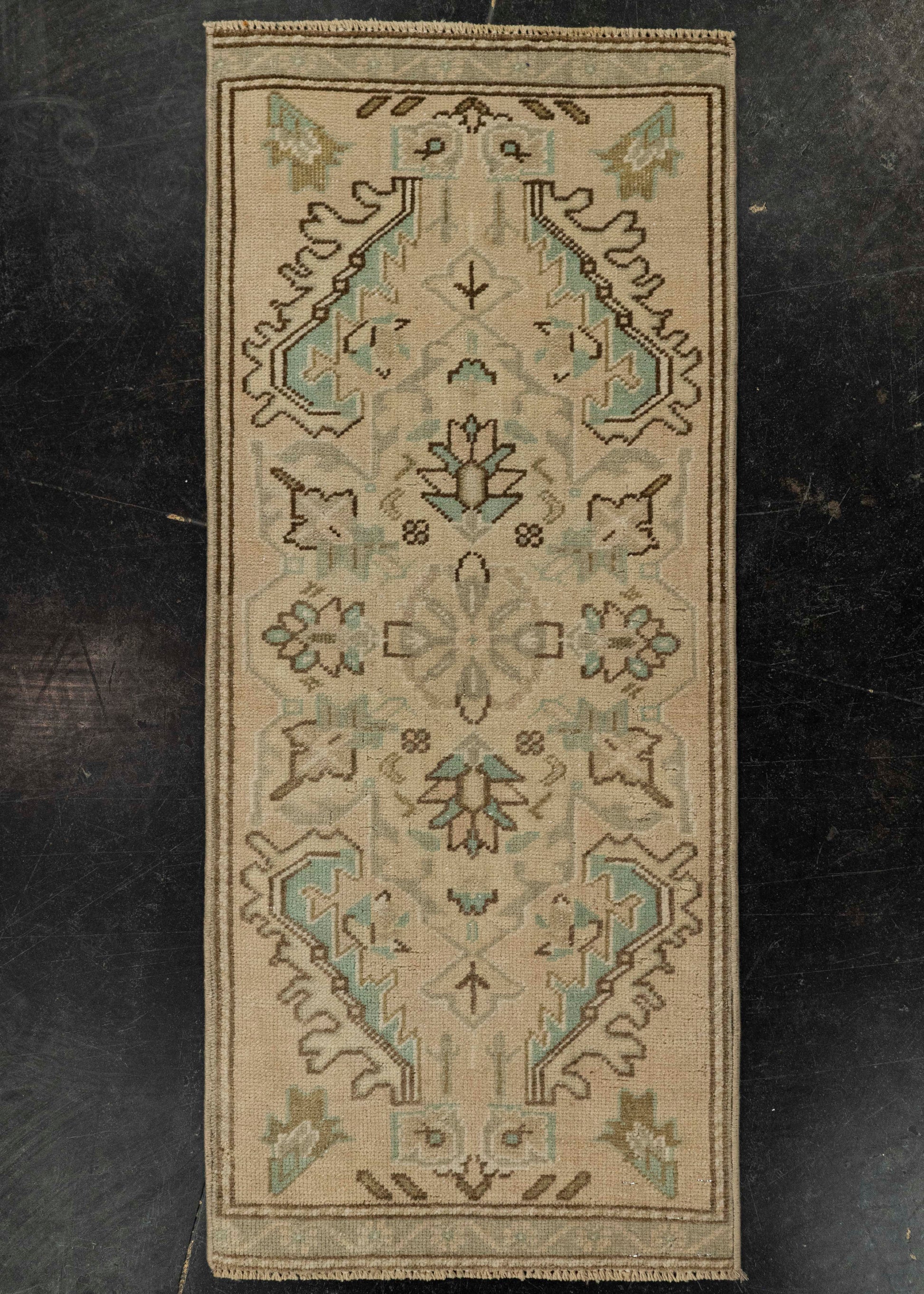 Turkish Mini Rug Oriental Hand Knotted Vintage Rug 1'5" x 3'4" #21085