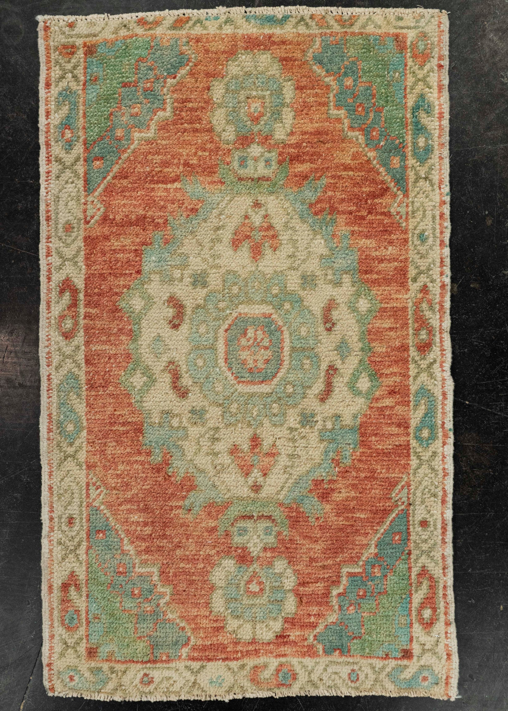 Turkish Mini Rug Oriental Hand Knotted Vintage Rug 1'10" x 3' #21159