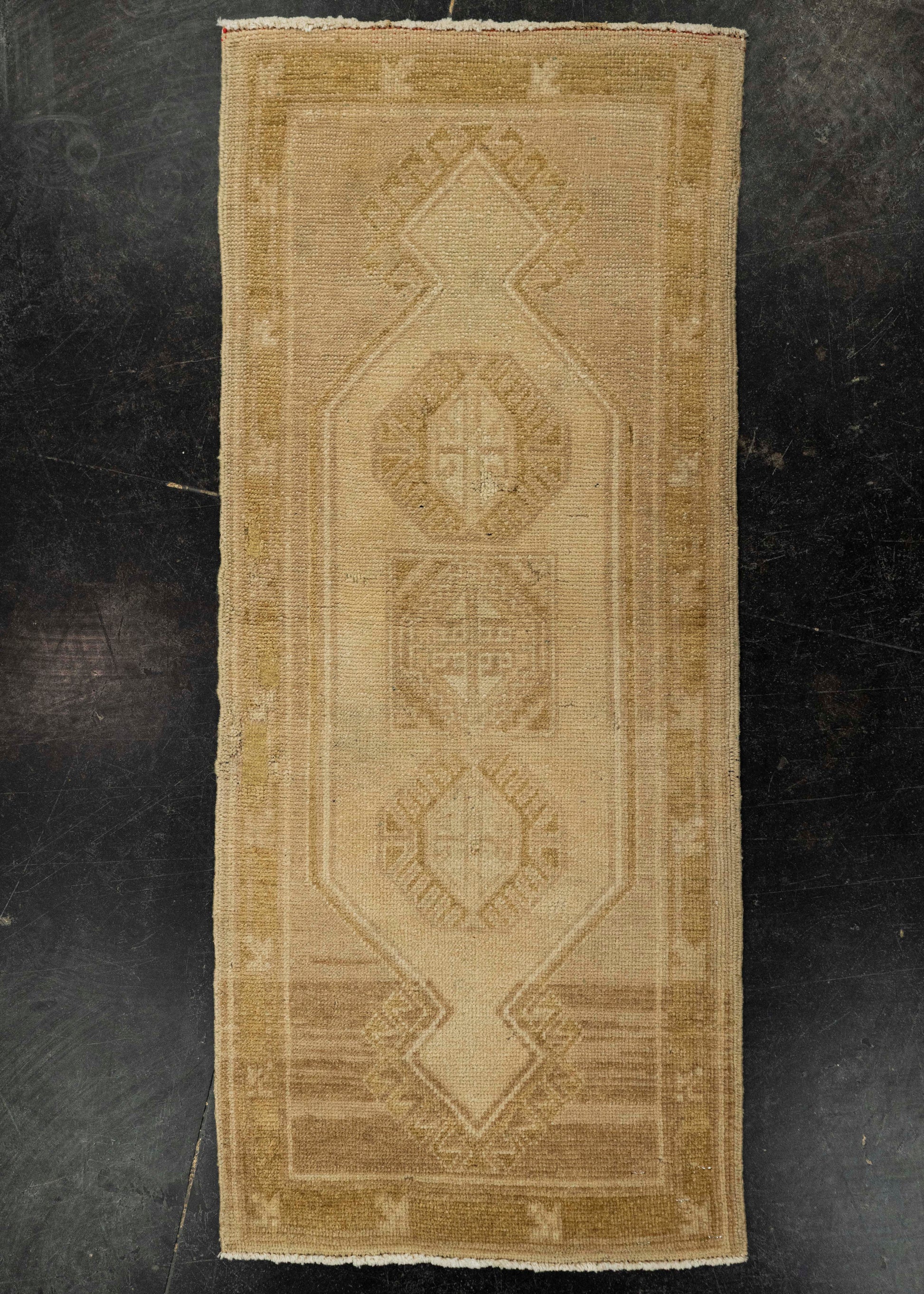 Turkish Mini Rug Oriental Hand Knotted Vintage Rug 1'2" x 3'8" #21175