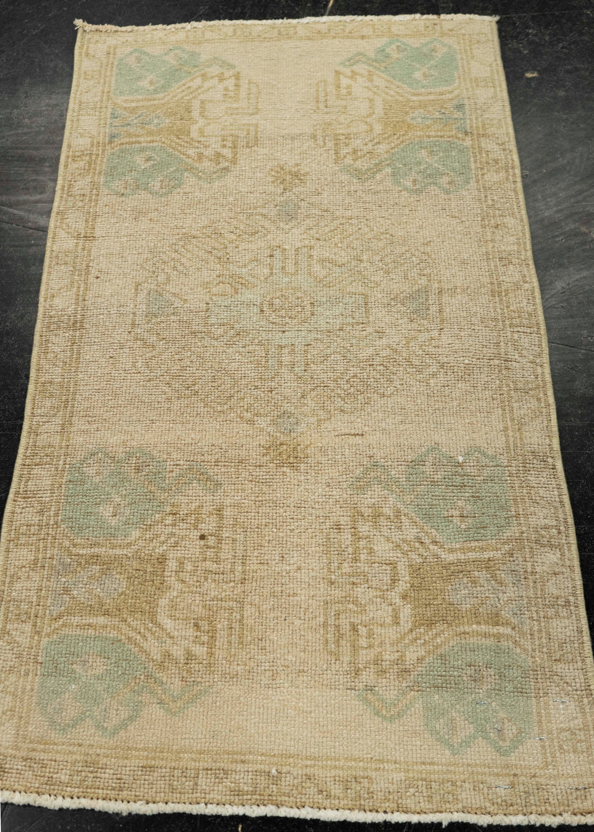 Turkish Mini Rug Oriental Hand Knotted Vintage Rug 1'7" x 2'11" #21201