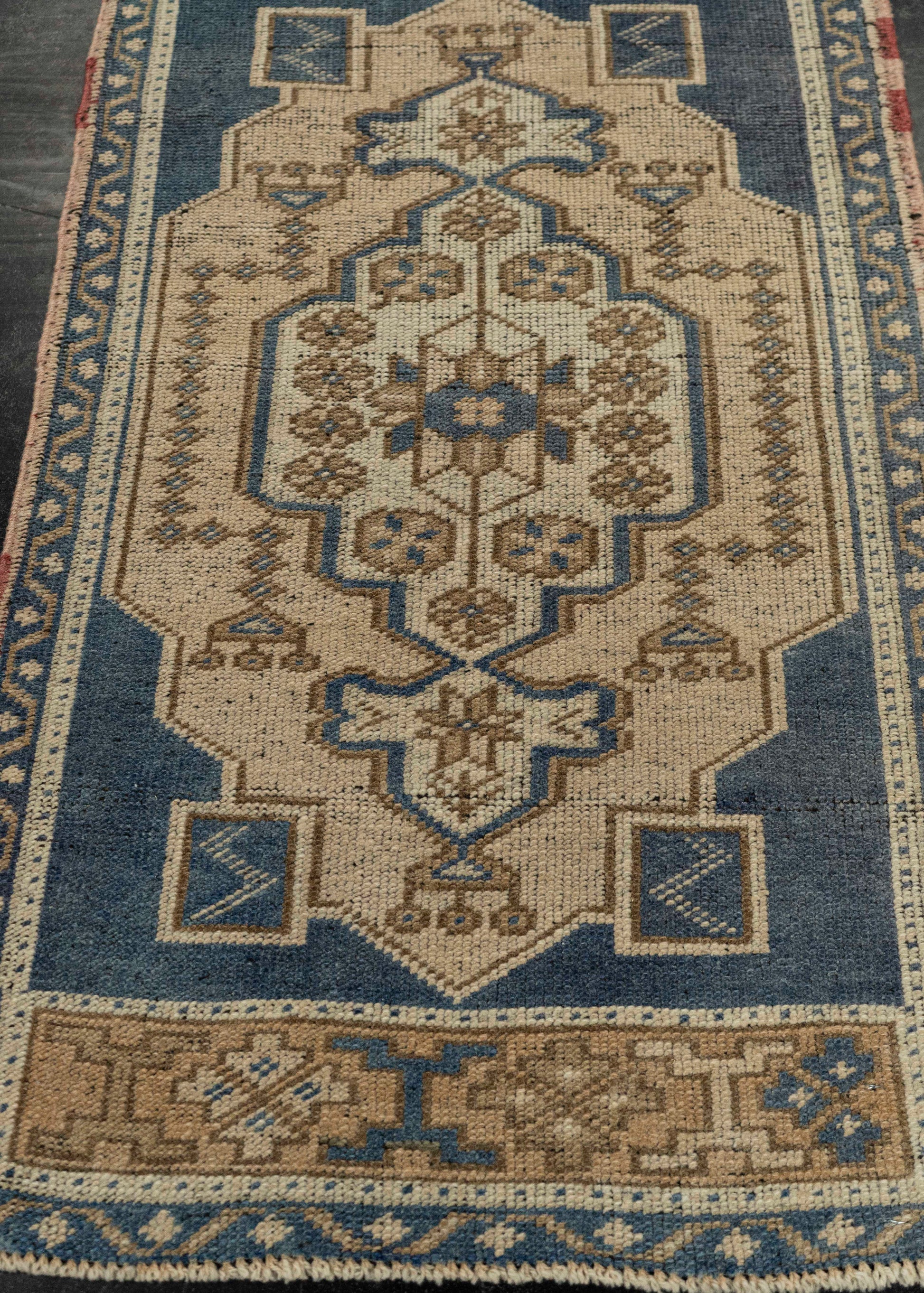 Turkish Mini Rug Oriental Hand Knotted Vintage Rug 1'10" x 3'2" #21189