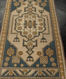 Turkish Mini Rug Oriental Hand Knotted Vintage Rug 1'11" x 3'6" #21204