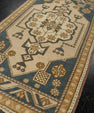 Turkish Mini Rug Oriental Hand Knotted Vintage Rug 1'11" x 3'6" #21204