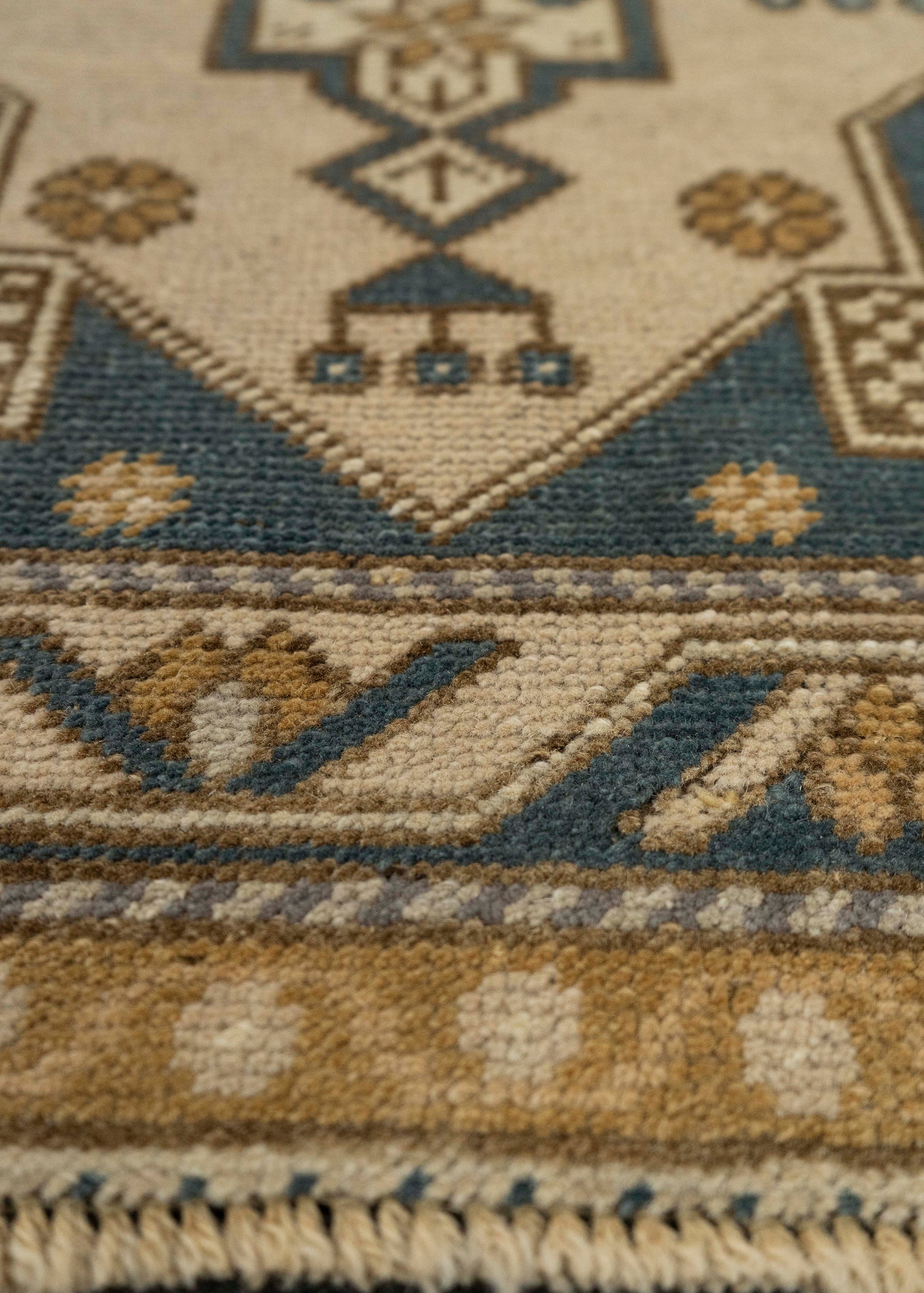 Turkish Mini Rug Oriental Hand Knotted Vintage Rug 1'11" x 3'6" #21204