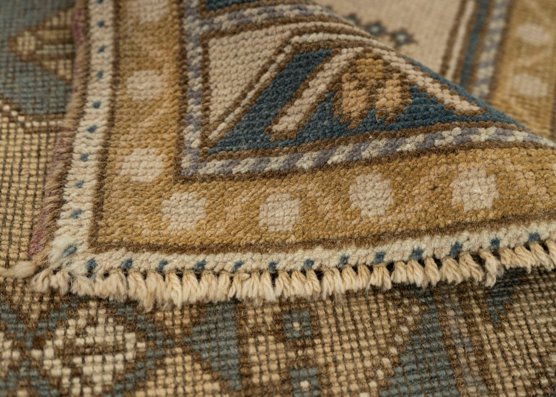 Turkish Mini Rug Oriental Hand Knotted Vintage Rug 1'11" x 3'6" #21204