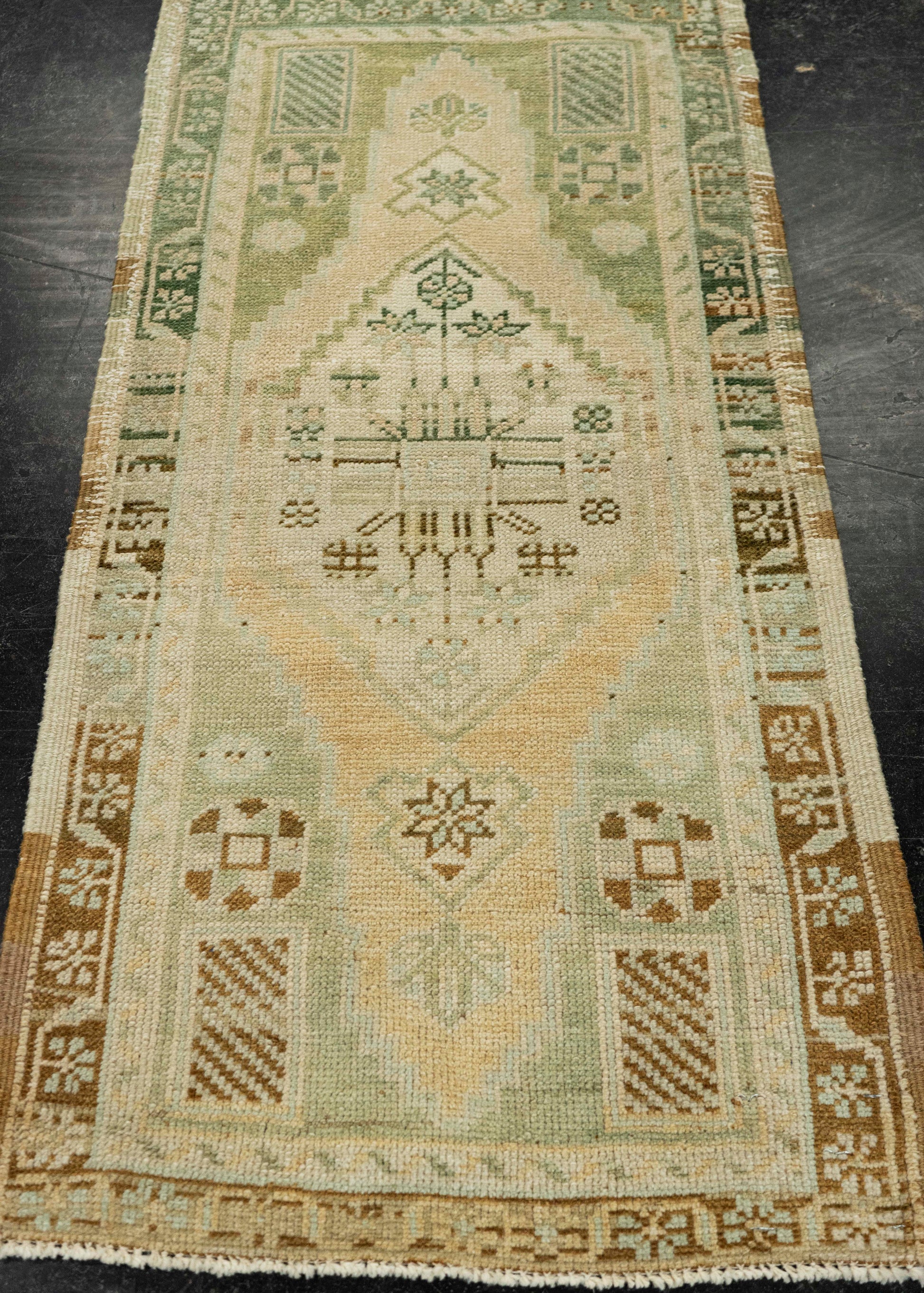 Turkish Mini Rug Oriental Hand Knotted Vintage Rug 1'7" x 3'2" #21072