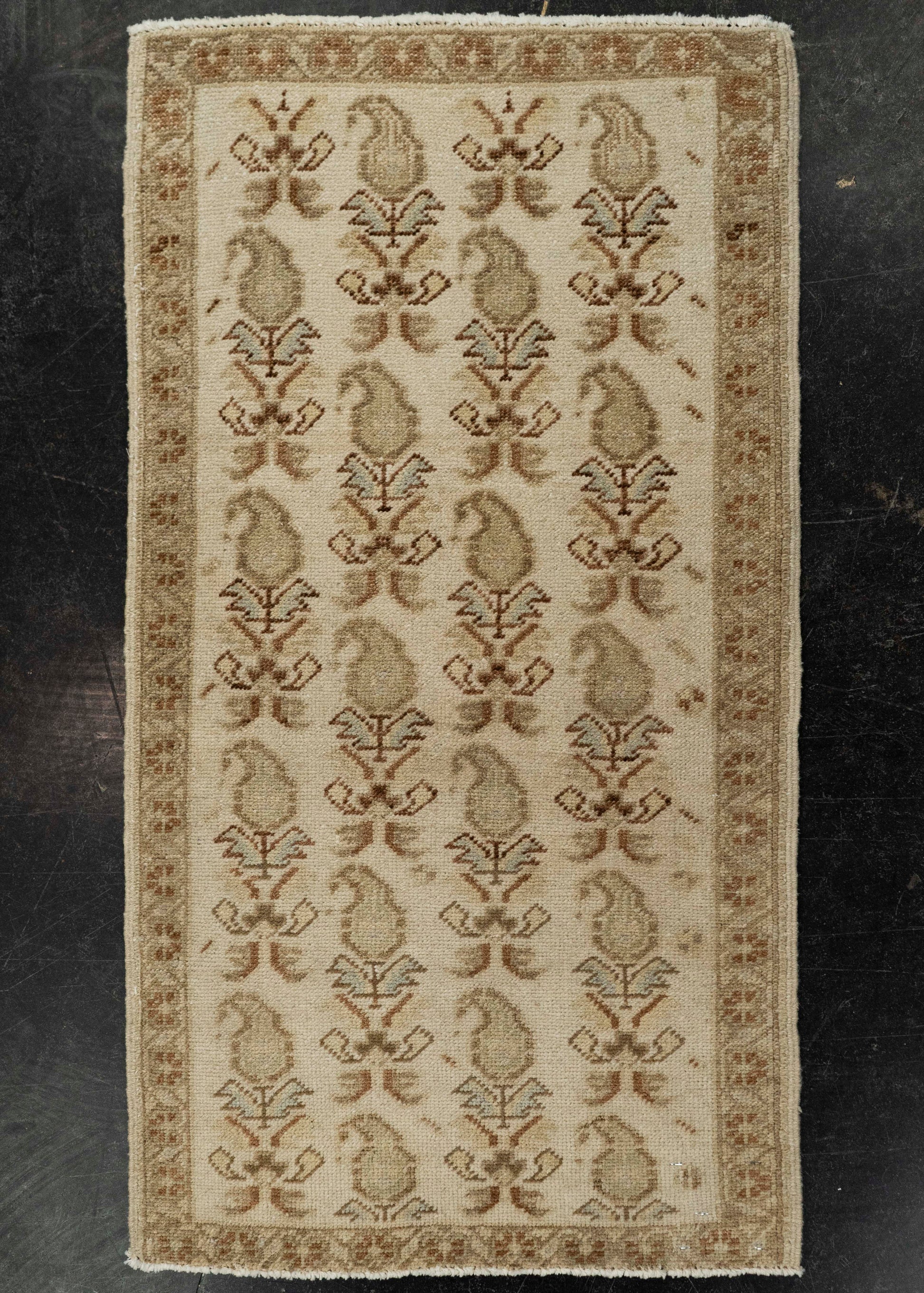 Turkish Mini Rug Oriental Hand Knotted Vintage Rug 1'8" x 3'1" #21024