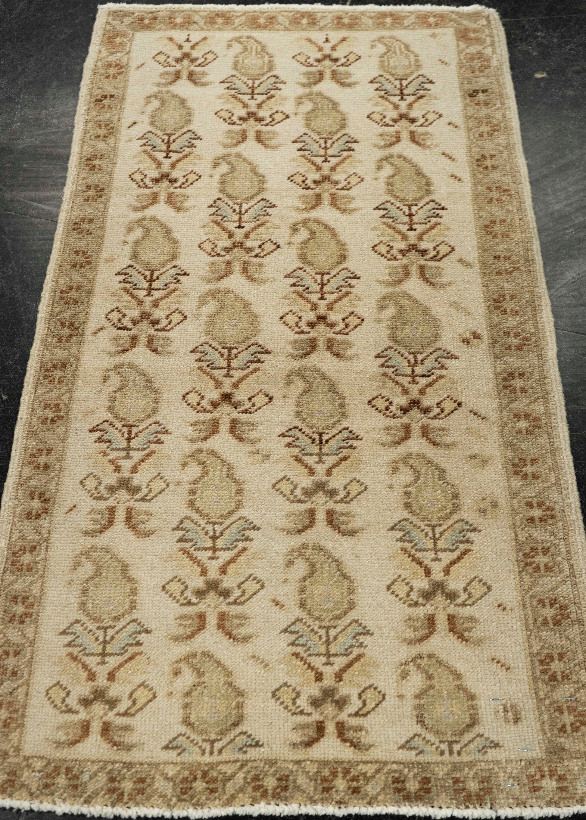 Turkish Mini Rug Oriental Hand Knotted Vintage Rug 1'8" x 3'1" #21024
