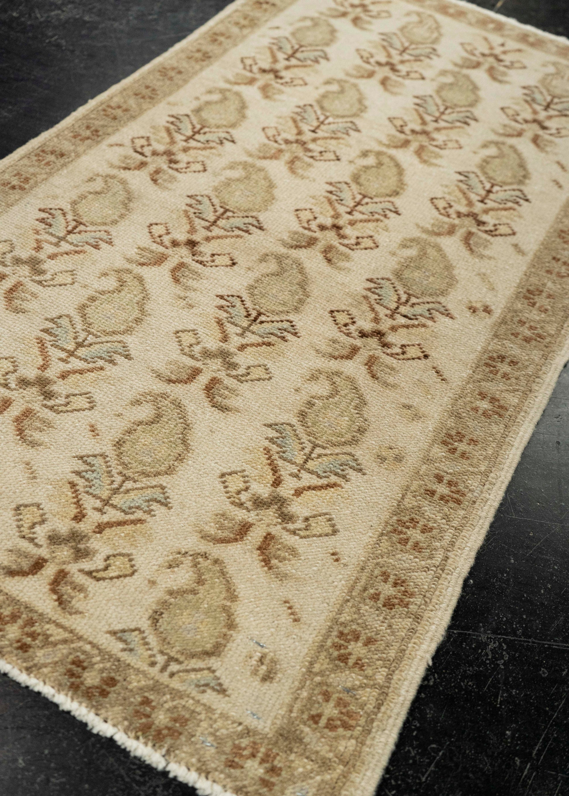 Turkish Mini Rug Oriental Hand Knotted Vintage Rug 1'8" x 3'1" #21024