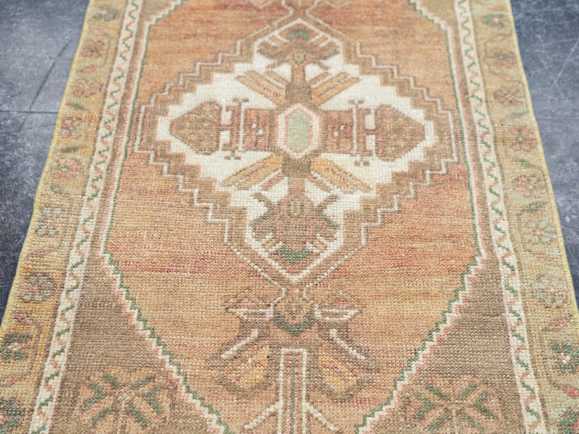Turkish Mini Rug Oriental Hand Knotted Vintage Rug 1'8" x 3'6" #16751