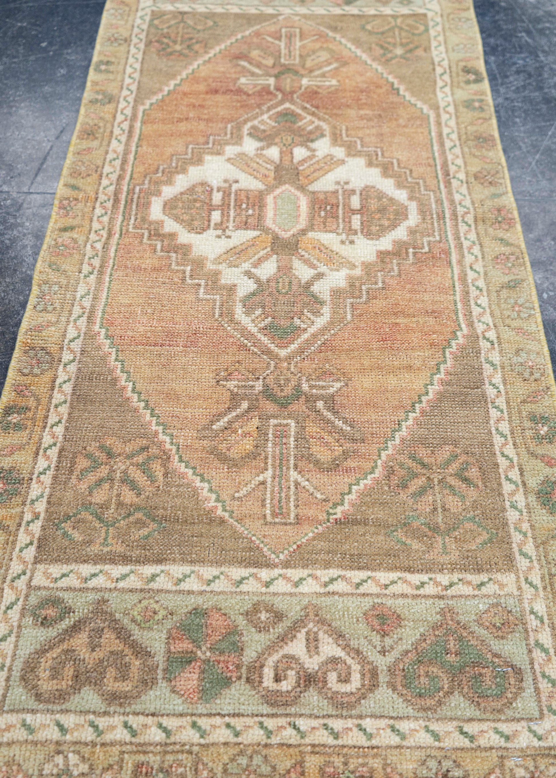 Turkish Mini Rug Oriental Hand Knotted Vintage Rug 1'8" x 3'6" #16751