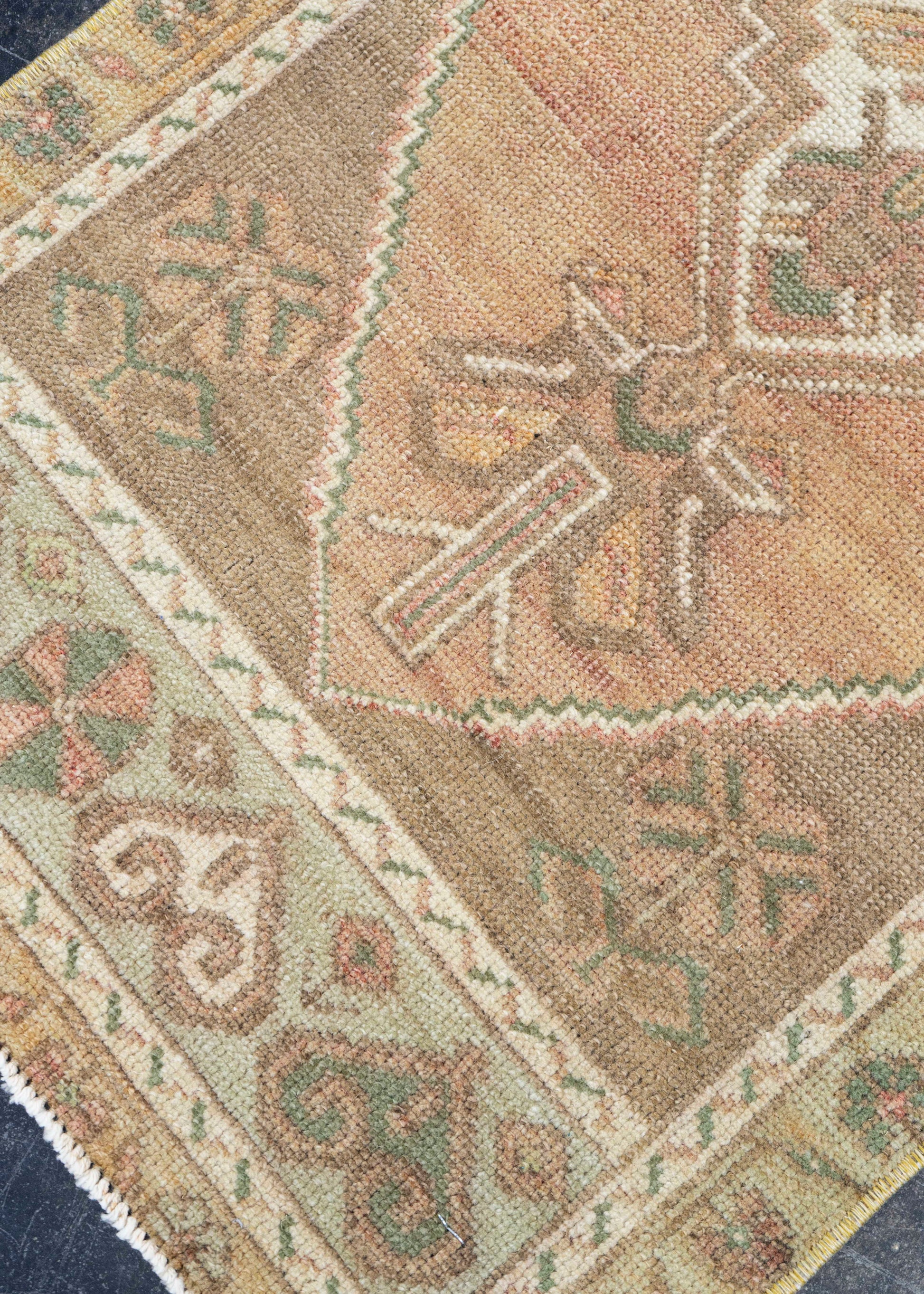 Turkish Mini Rug Oriental Hand Knotted Vintage Rug 1'8" x 3'6" #16751