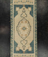 Turkish Mini Rug Oriental Hand Knotted Vintage Rug 1'8" x 4' #21148