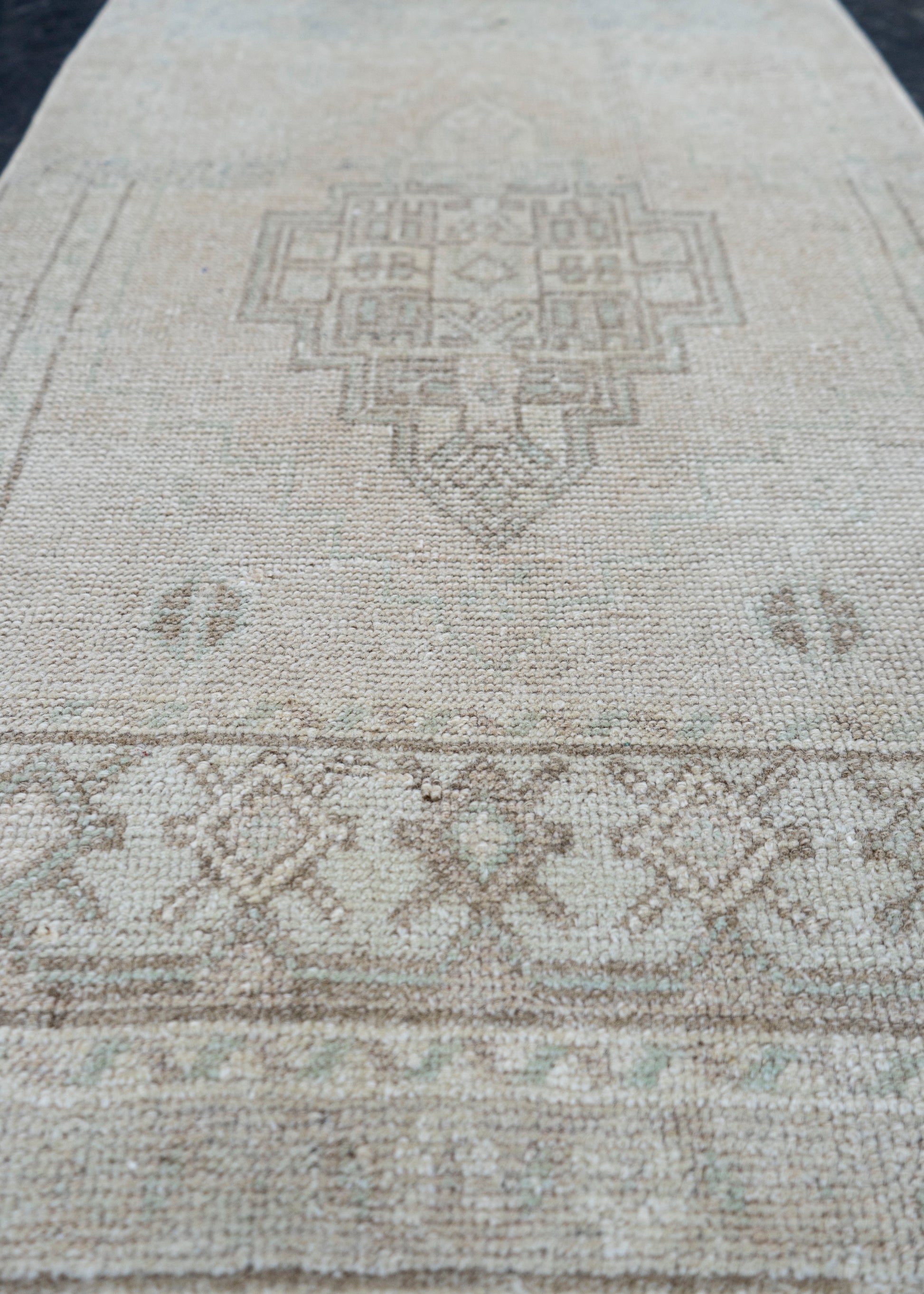 Turkish Mini Rug Oriental Hand Knotted Vintage Rug 1'10" x 3' #16751