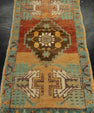 Turkish Mini Rug Oriental Hand Knotted Vintage Rug 1'7" x 2'11" #21181