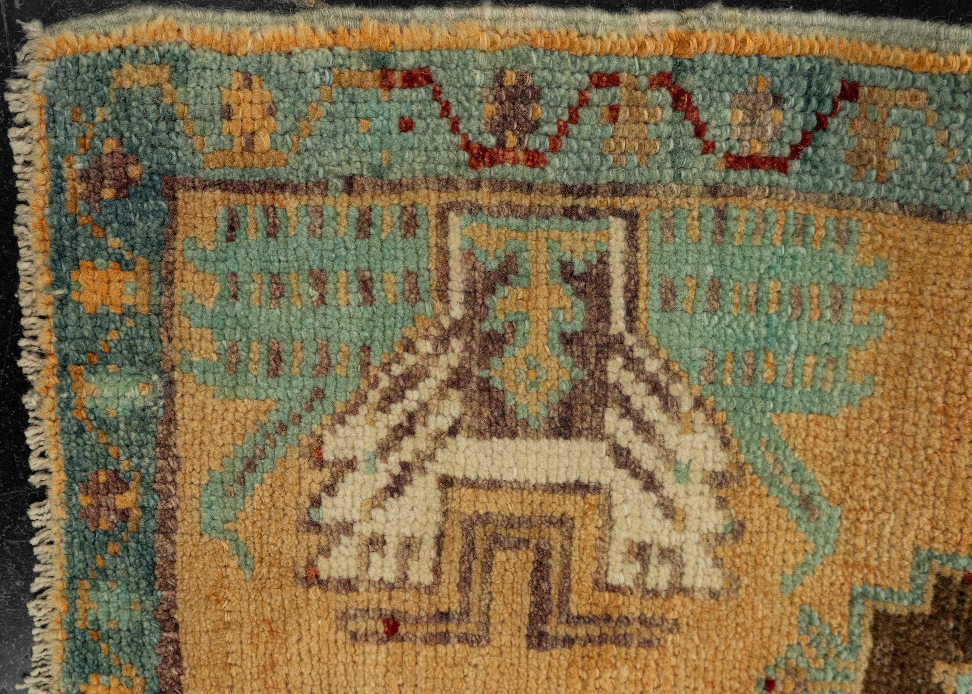 Turkish Mini Rug Oriental Hand Knotted Vintage Rug 1'7" x 2'11" #21181