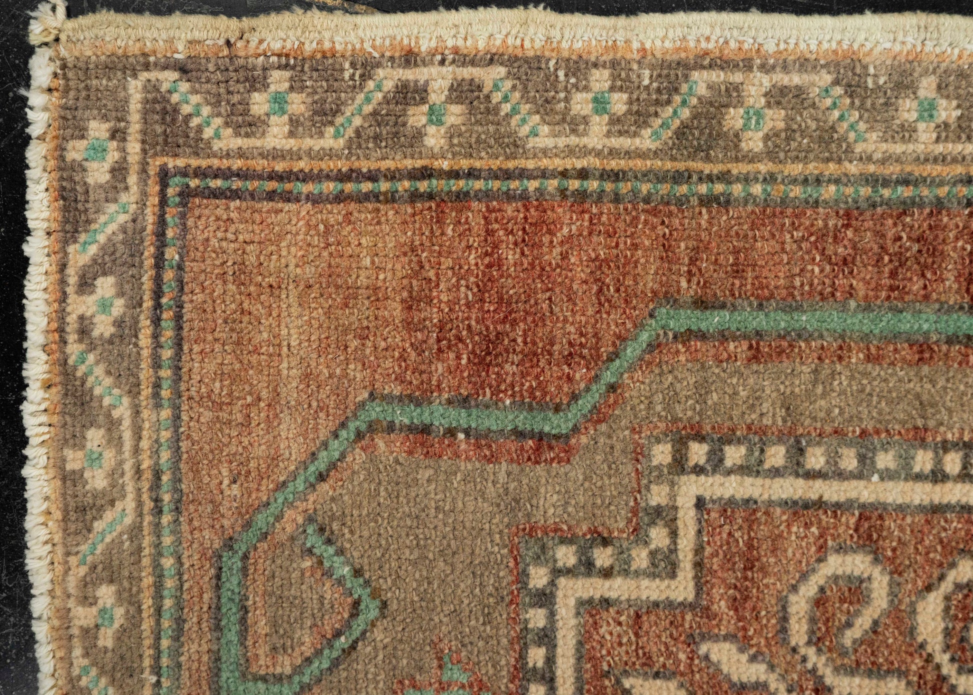 Turkish Mini Rug Oriental Hand Knotted Vintage Rug 1'9" x 3'7" #21157