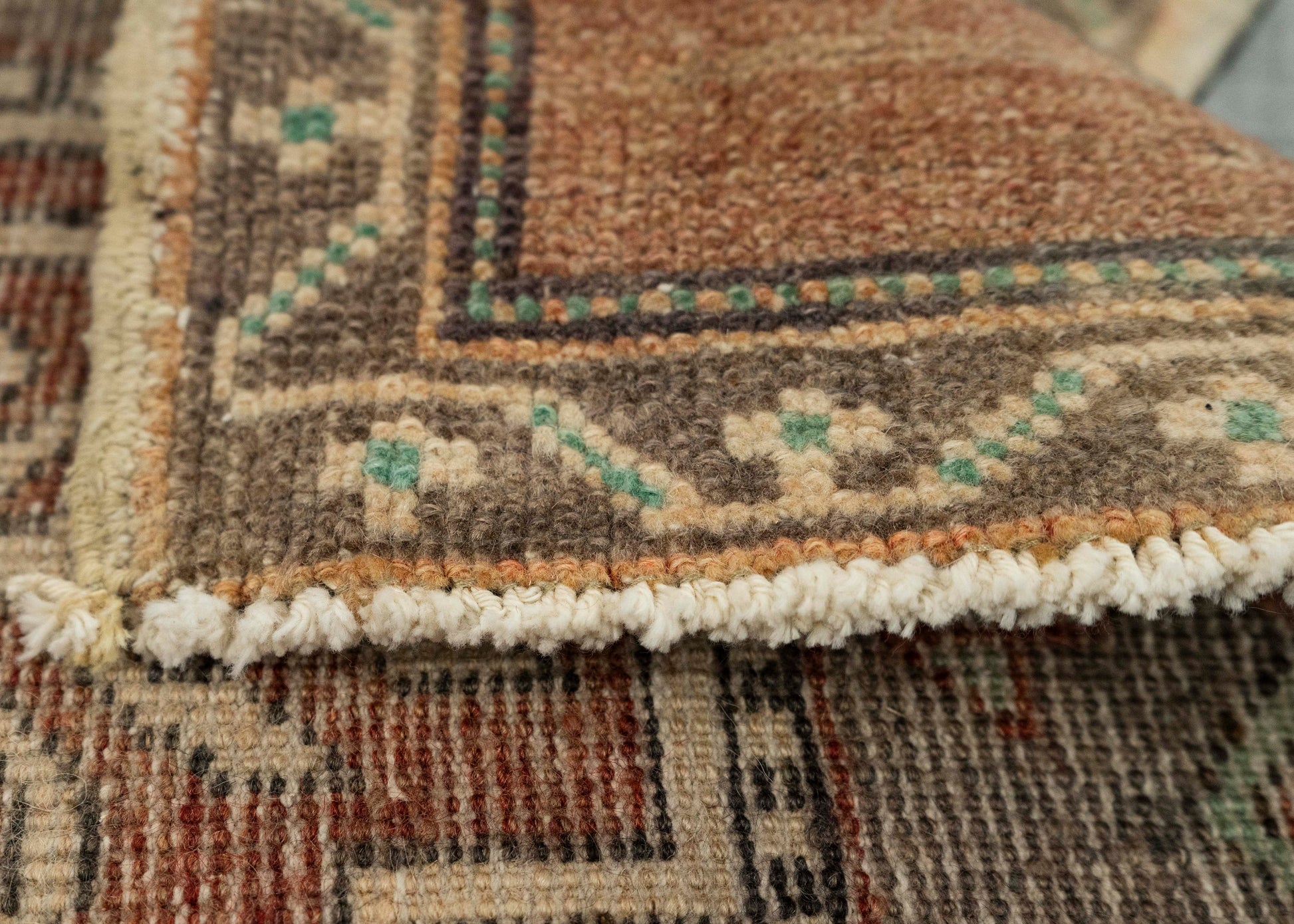 Turkish Mini Rug Oriental Hand Knotted Vintage Rug 1'9" x 3'7" #21157