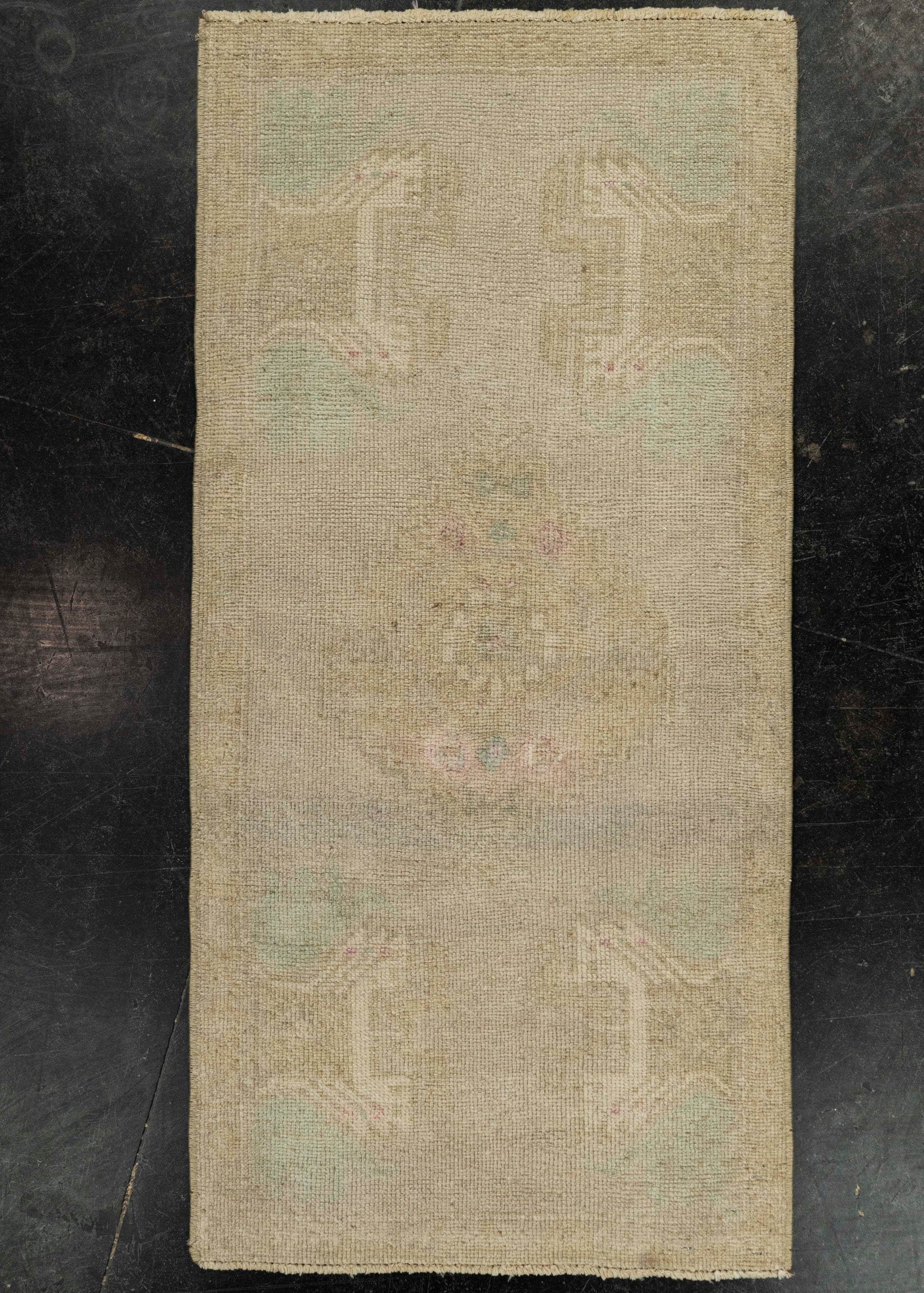 Turkish Mini Rug Oriental Hand Knotted Vintage Rug 1'7" x 3'4" #21158