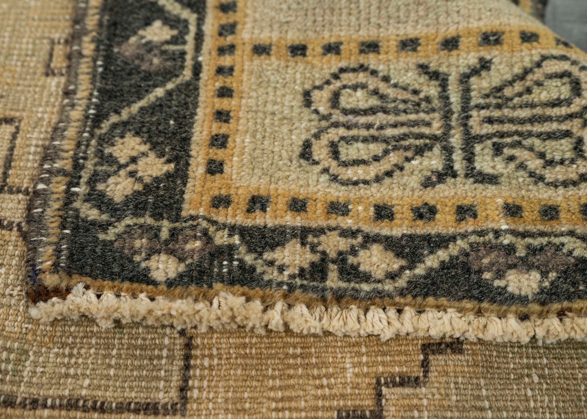 Turkish Mini Rug Oriental Hand Knotted Vintage Rug 1'11" x 3'3" #21202