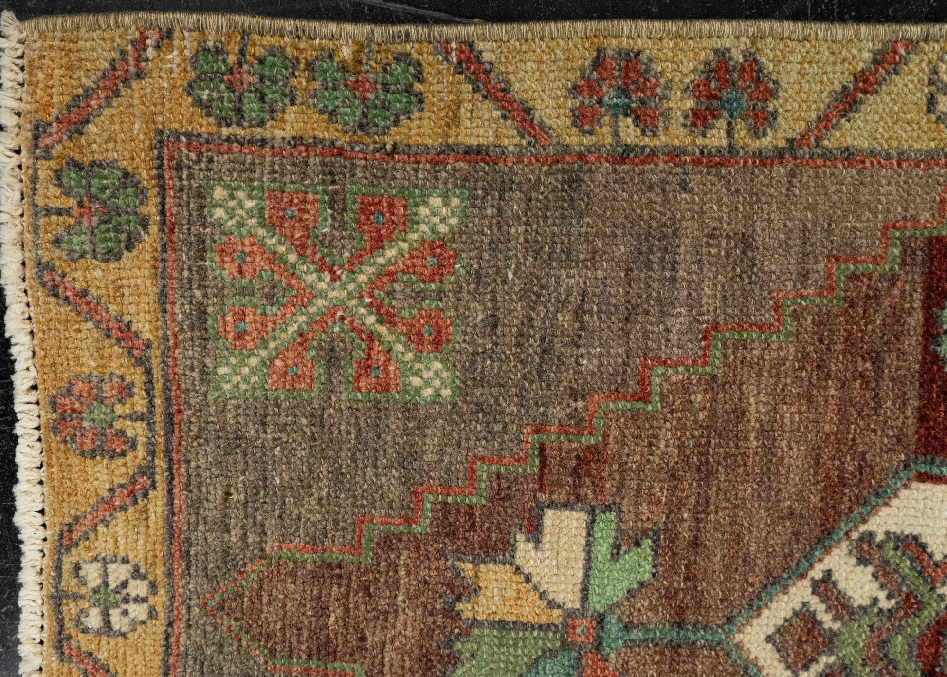 Turkish Mini Rug Oriental Hand Knotted Vintage Rug 1'8" x 3'3" #21187