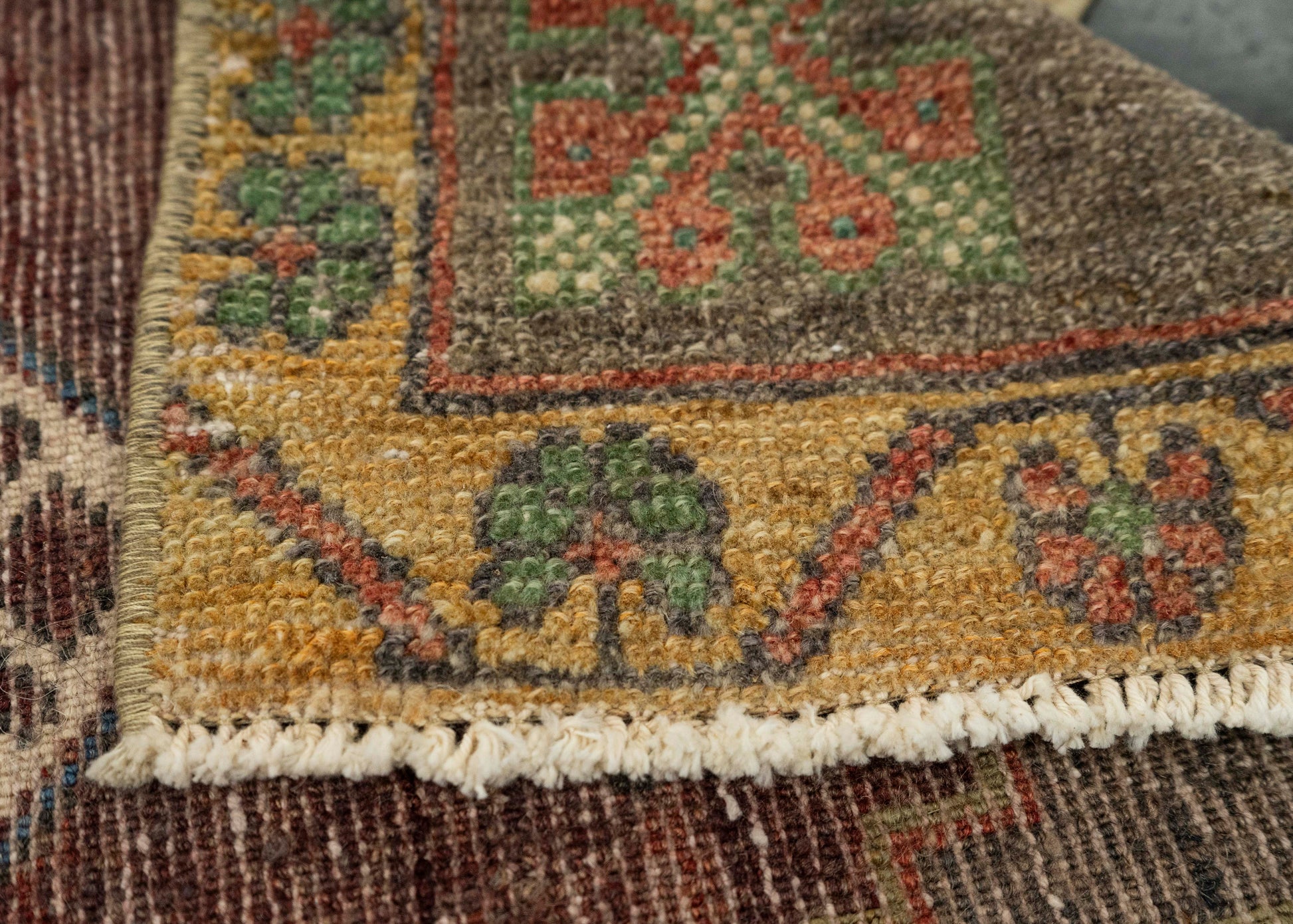Turkish Mini Rug Oriental Hand Knotted Vintage Rug 1'8" x 3'3" #21187
