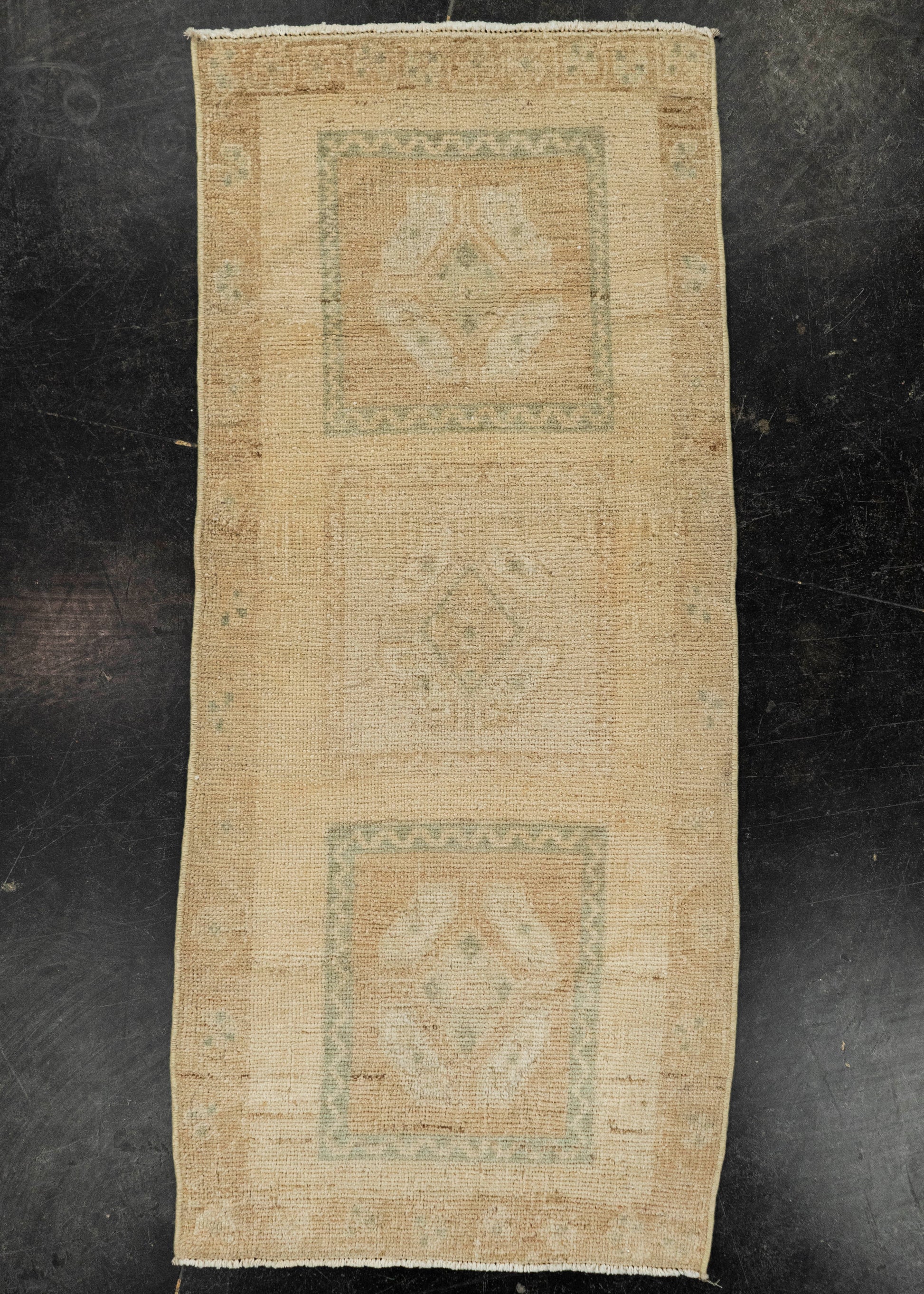 Turkish Mini Rug Oriental Hand Knotted Vintage Rug 1'8" x 3'10" #21174
