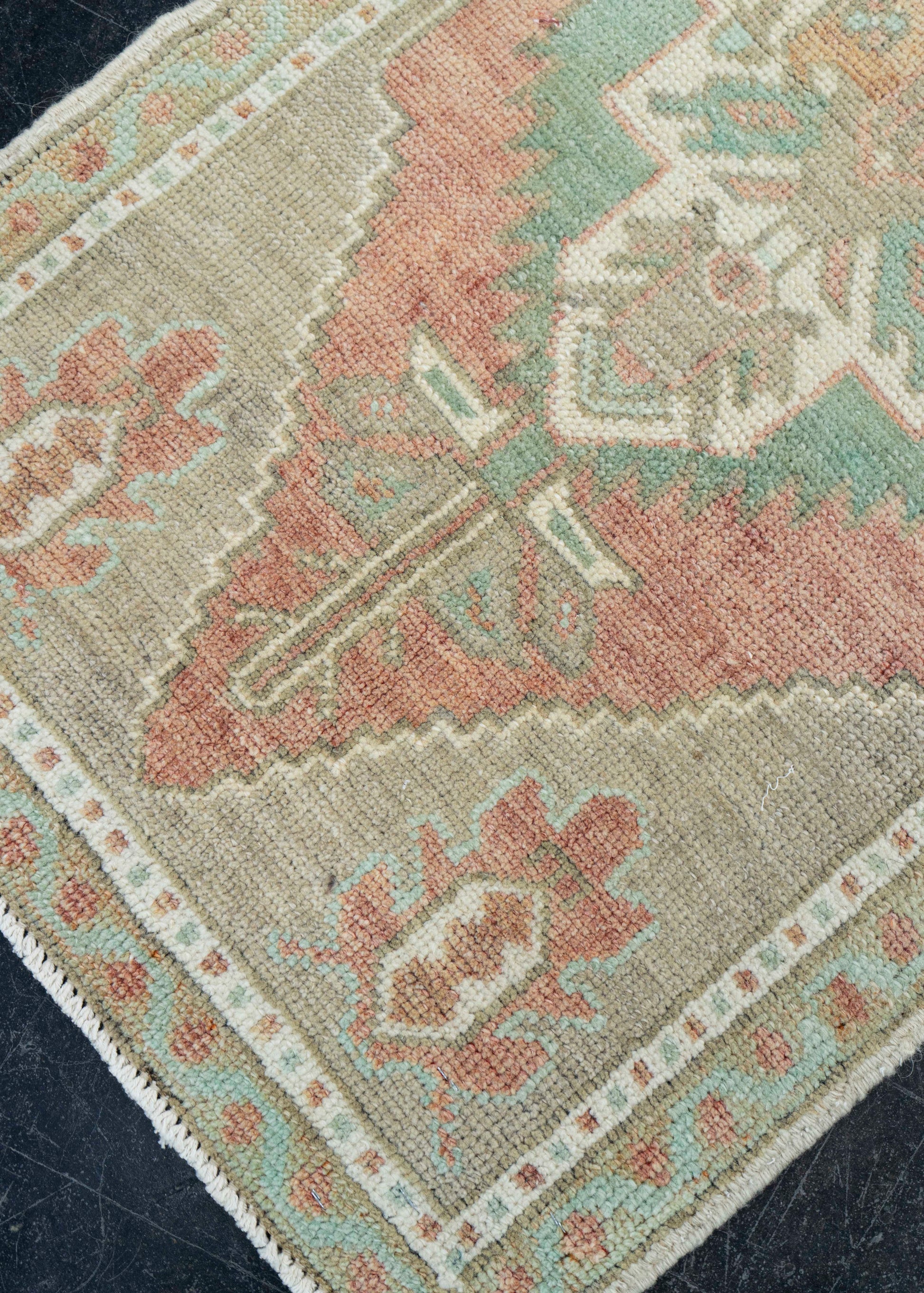 Turkish Mini Rug Oriental Hand Knotted Vintage Rug 1'8" x 3'4" #16779