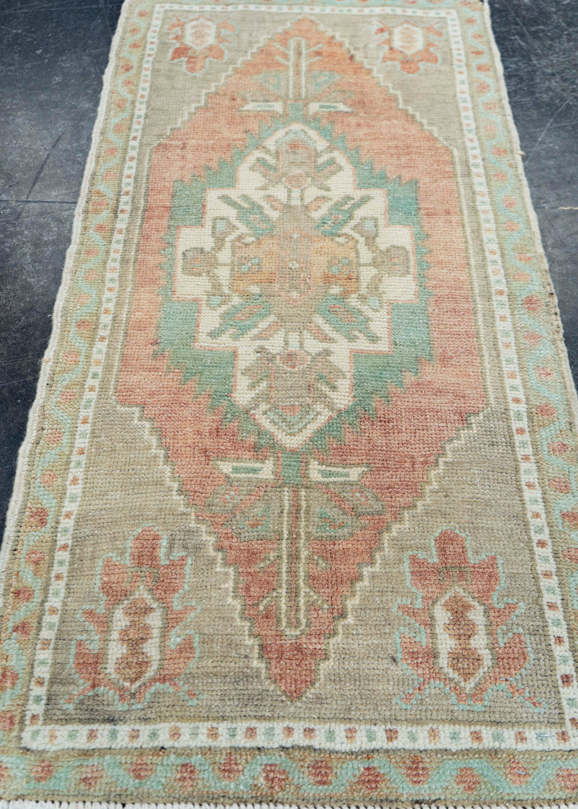 Turkish Mini Rug Oriental Hand Knotted Vintage Rug 1'8" x 3'4" #16779