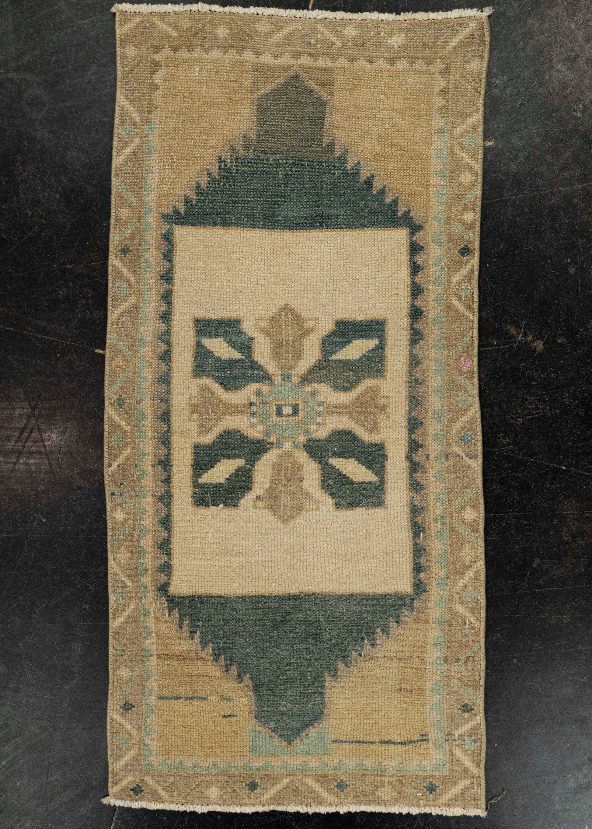 Turkish Mini Rug Oriental Hand Knotted Vintage Rug 1'6" x 3'3" #21184