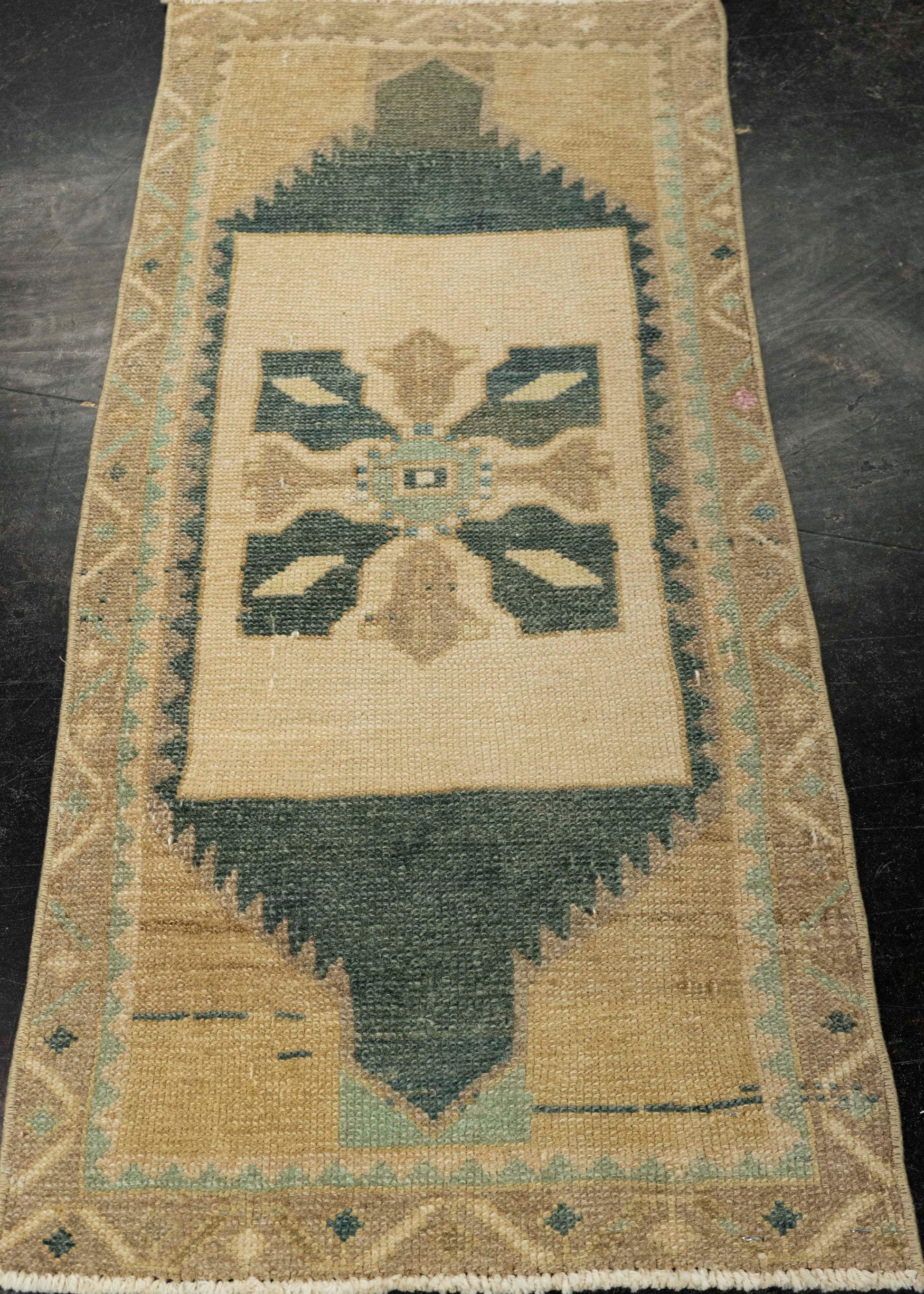 Turkish Mini Rug Oriental Hand Knotted Vintage Rug 1'6" x 3'3" #21184