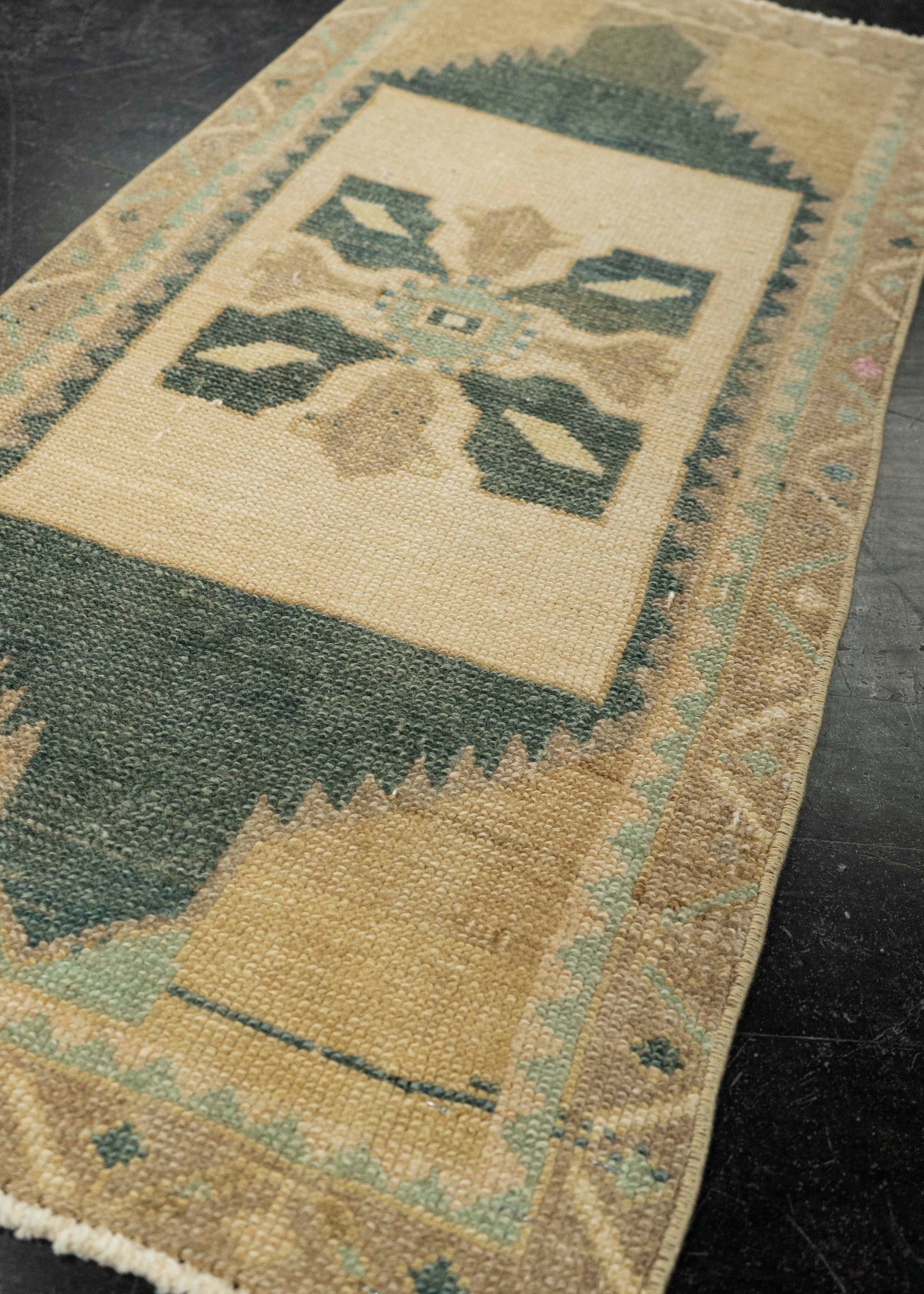 Turkish Mini Rug Oriental Hand Knotted Vintage Rug 1'6" x 3'3" #21184