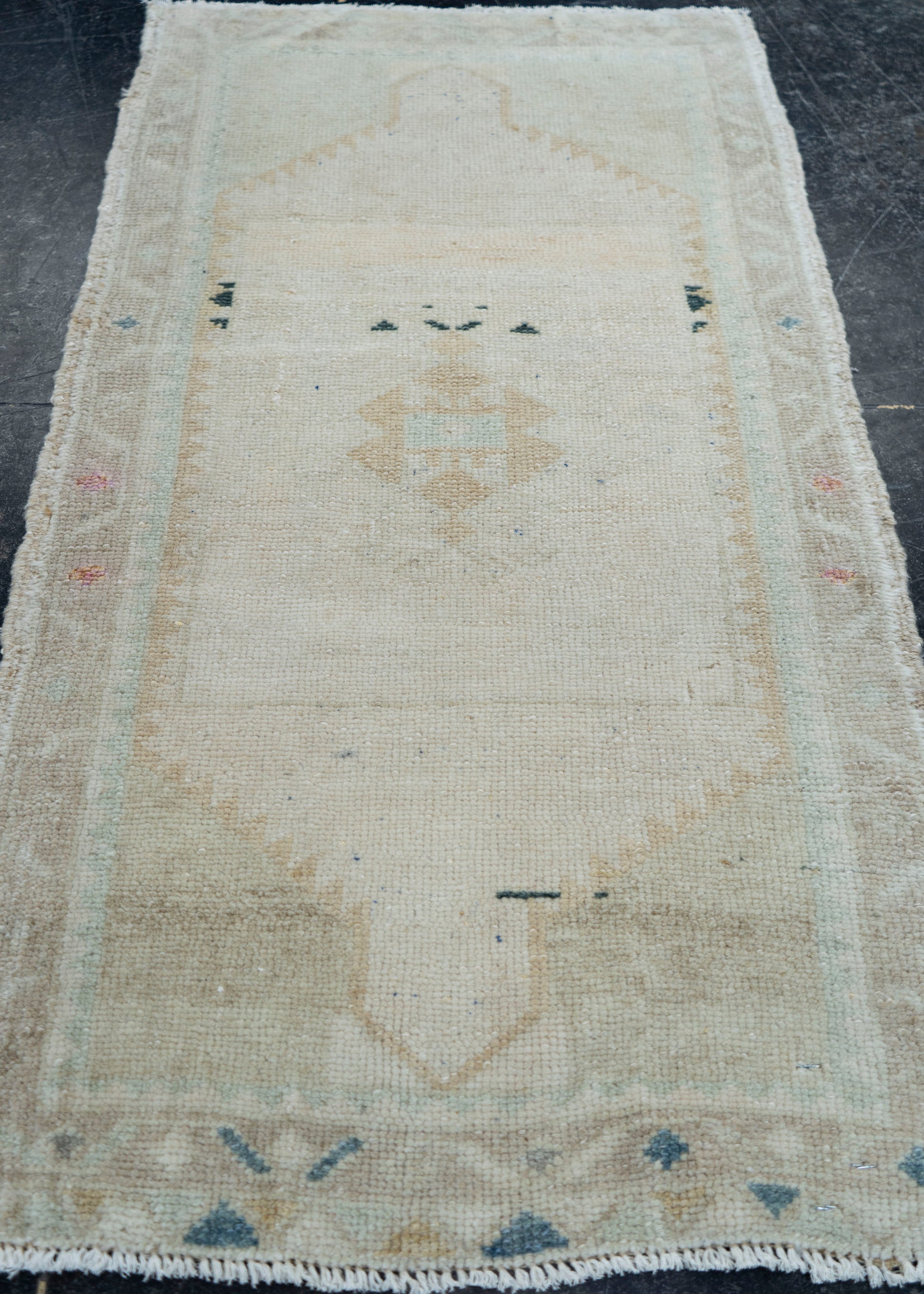 Turkish Mini Rug Oriental Hand Knotted Vintage Rug 1'8" x 2'11" #168873