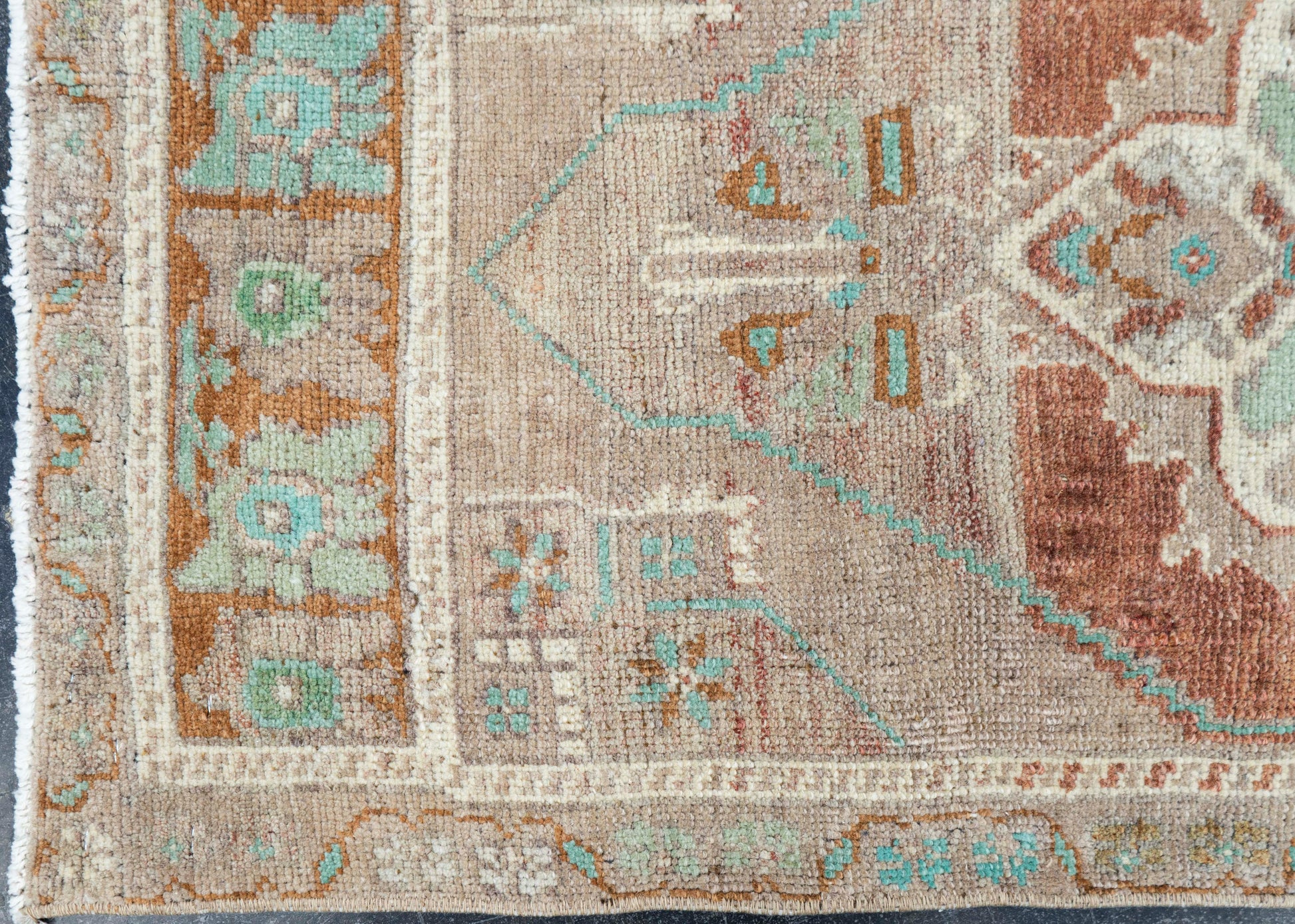 Turkish Mini Rug Oriental Hand Knotted Vintage Rug 1'9" x 4' #16875