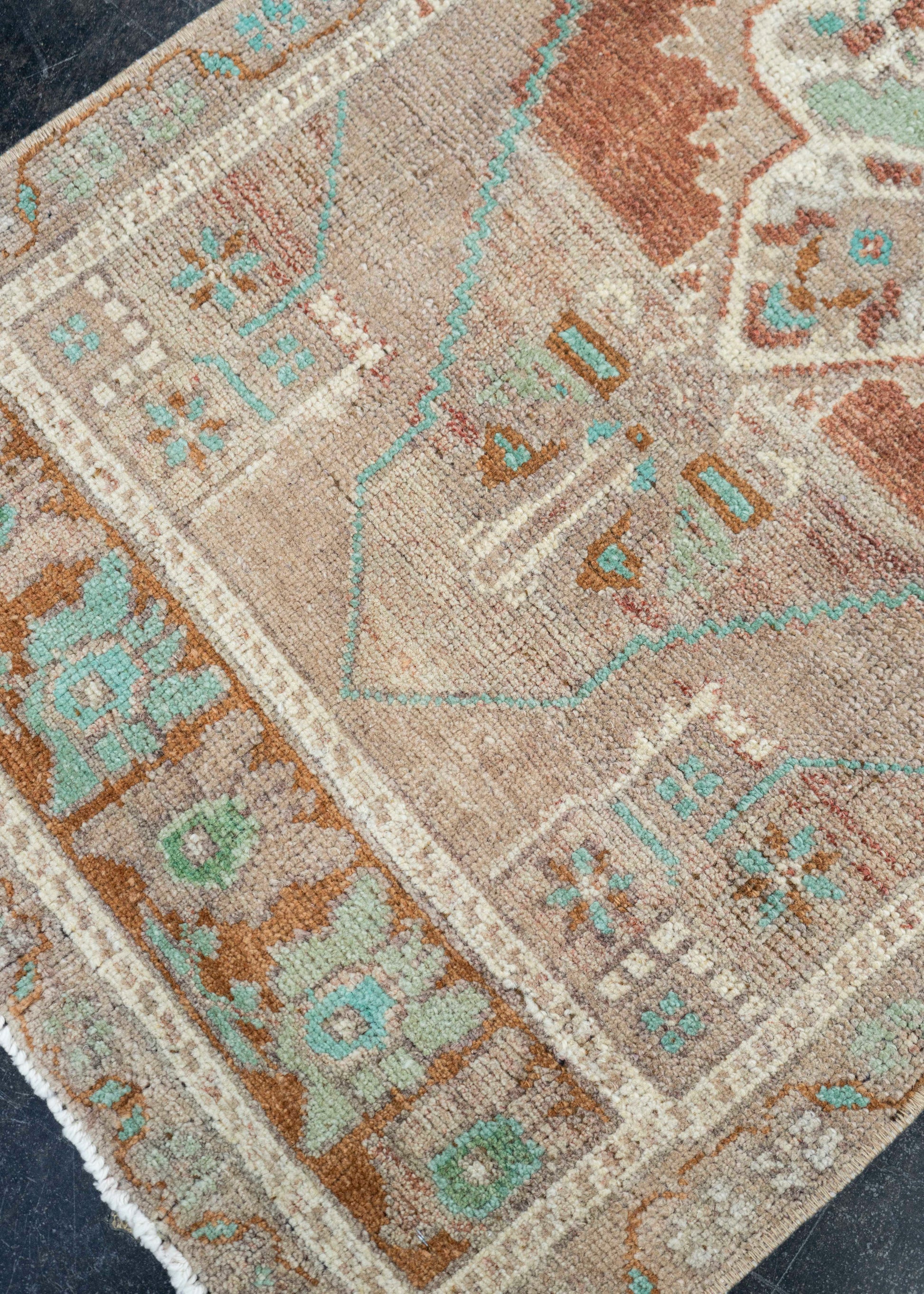 Turkish Mini Rug Oriental Hand Knotted Vintage Rug 1'9" x 4' #16875