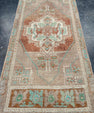 Turkish Mini Rug Oriental Hand Knotted Vintage Rug 1'9" x 4' #16875