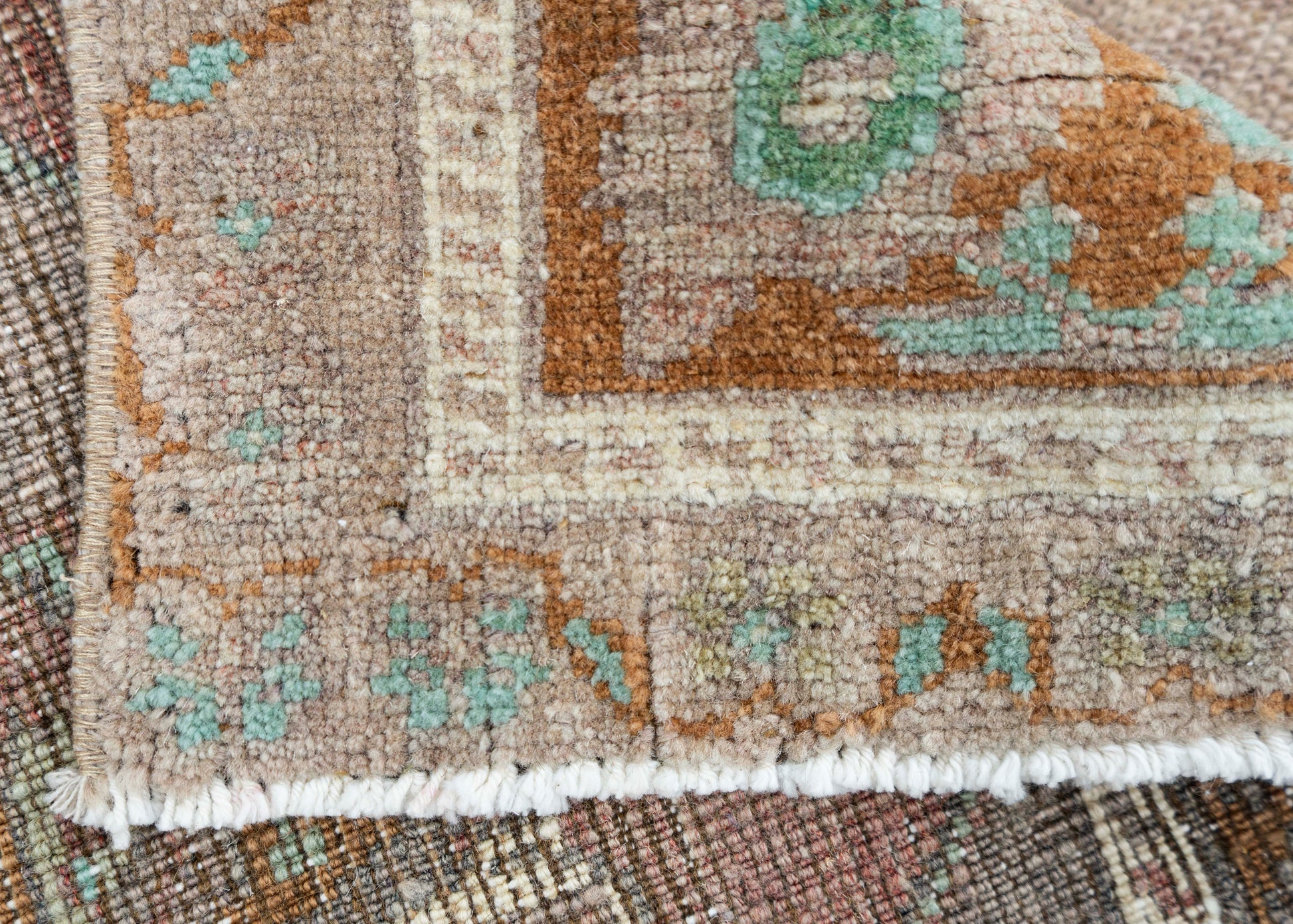 Turkish Mini Rug Oriental Hand Knotted Vintage Rug 1'9" x 4' #16875