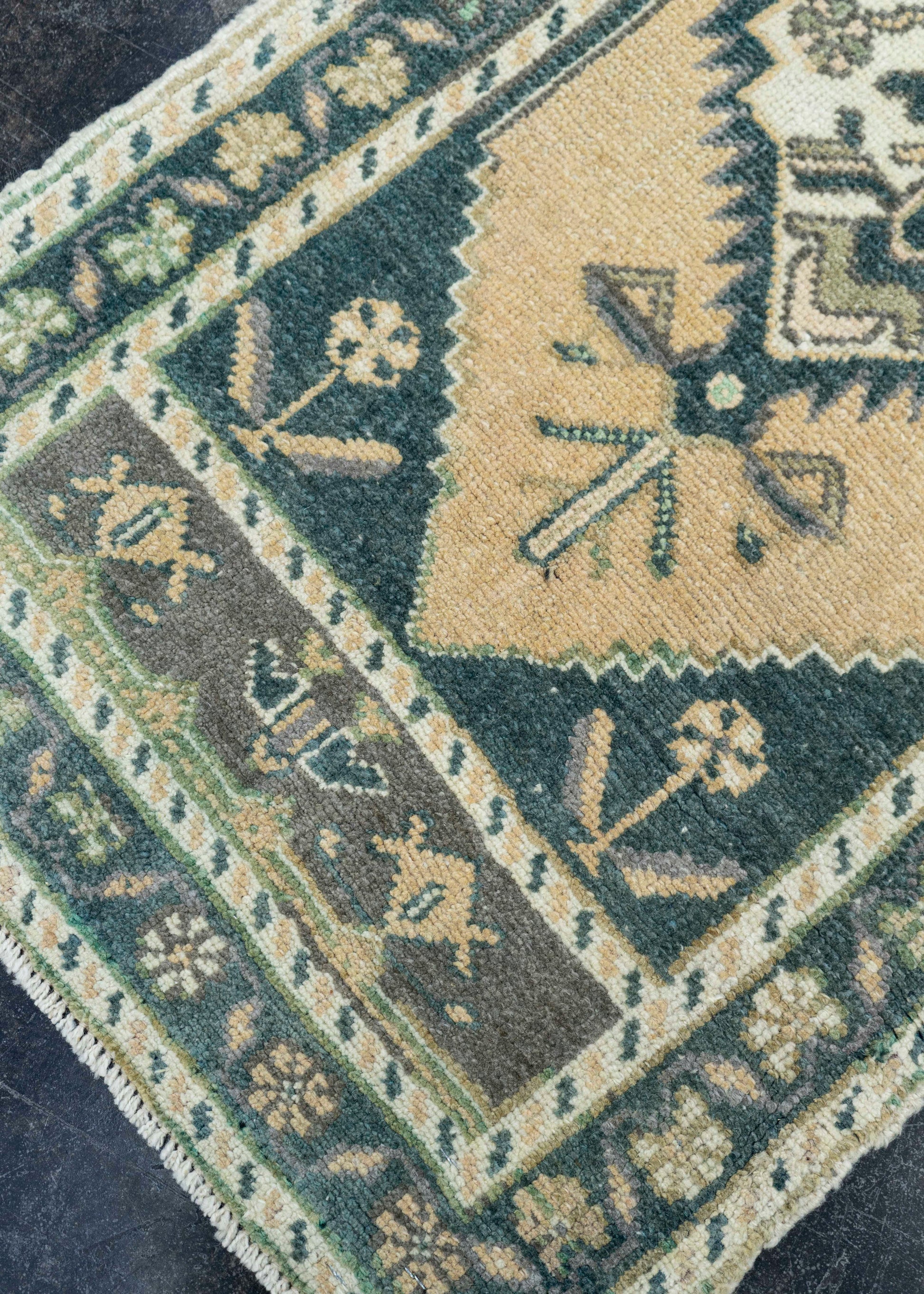 Turkish Mini Rug Oriental Hand Knotted Vintage Rug 1'8" x 3'4" #16891