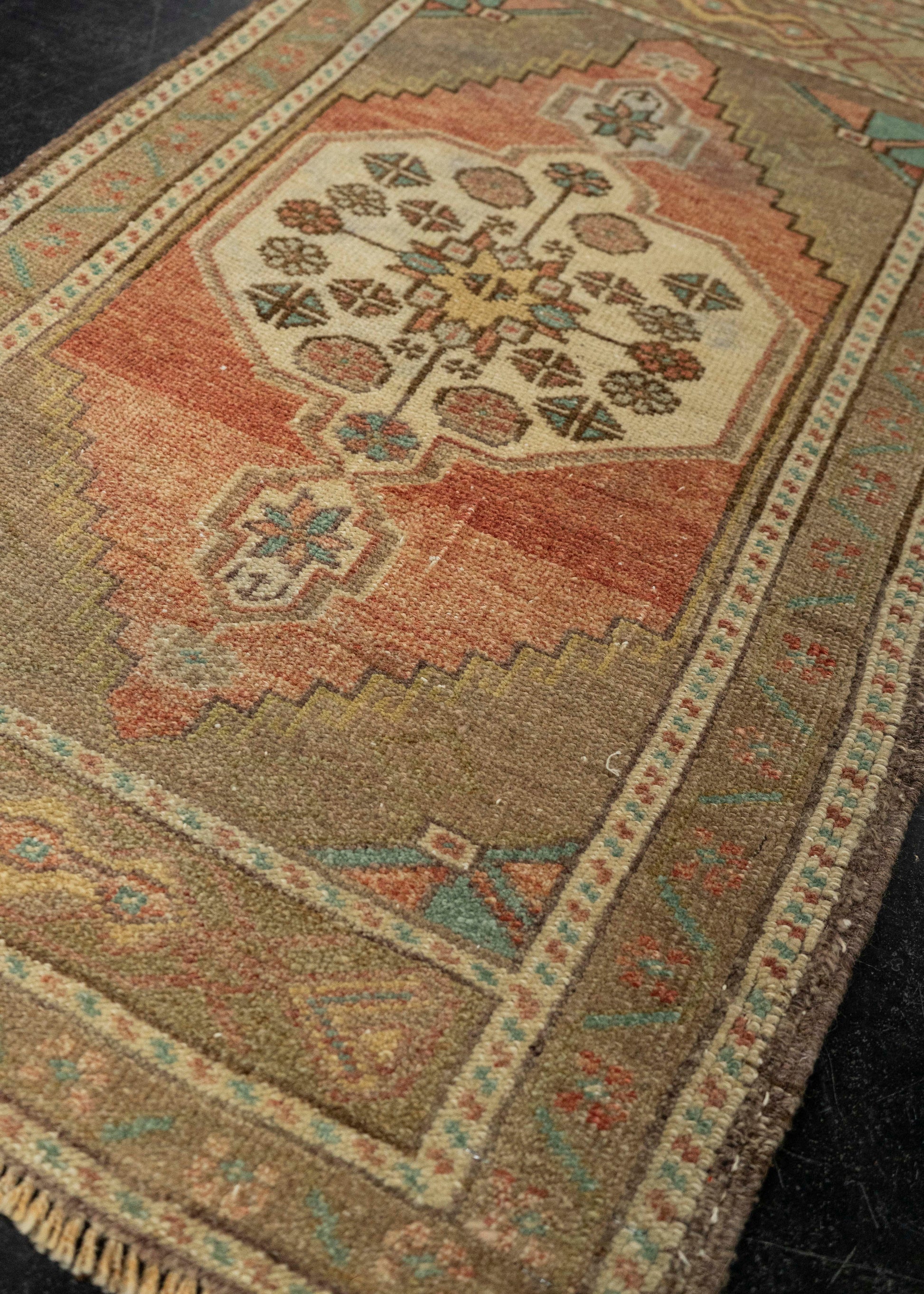 Turkish Mini Rug Oriental Hand Knotted Vintage Rug 1'11" x 3'3" #21196