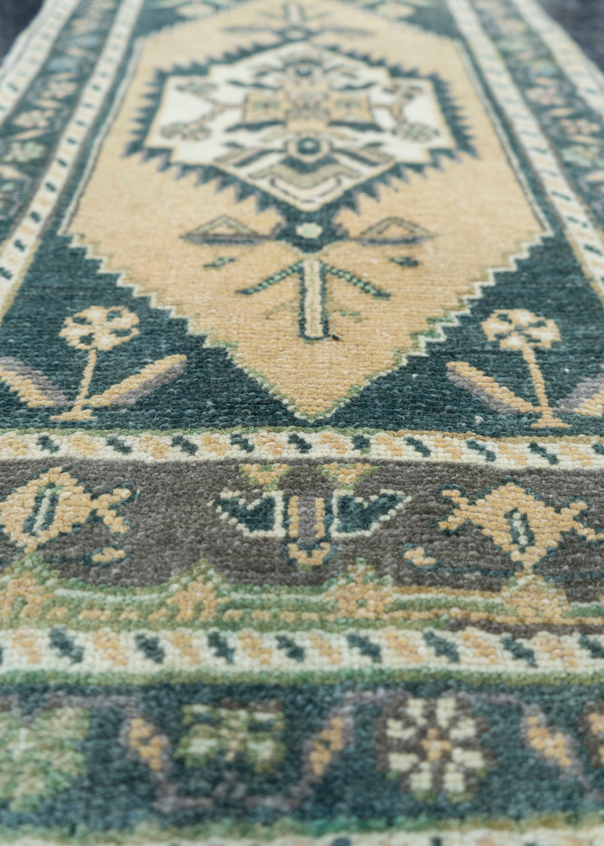 Turkish Mini Rug Oriental Hand Knotted Vintage Rug 1'8" x 3'4" #16891