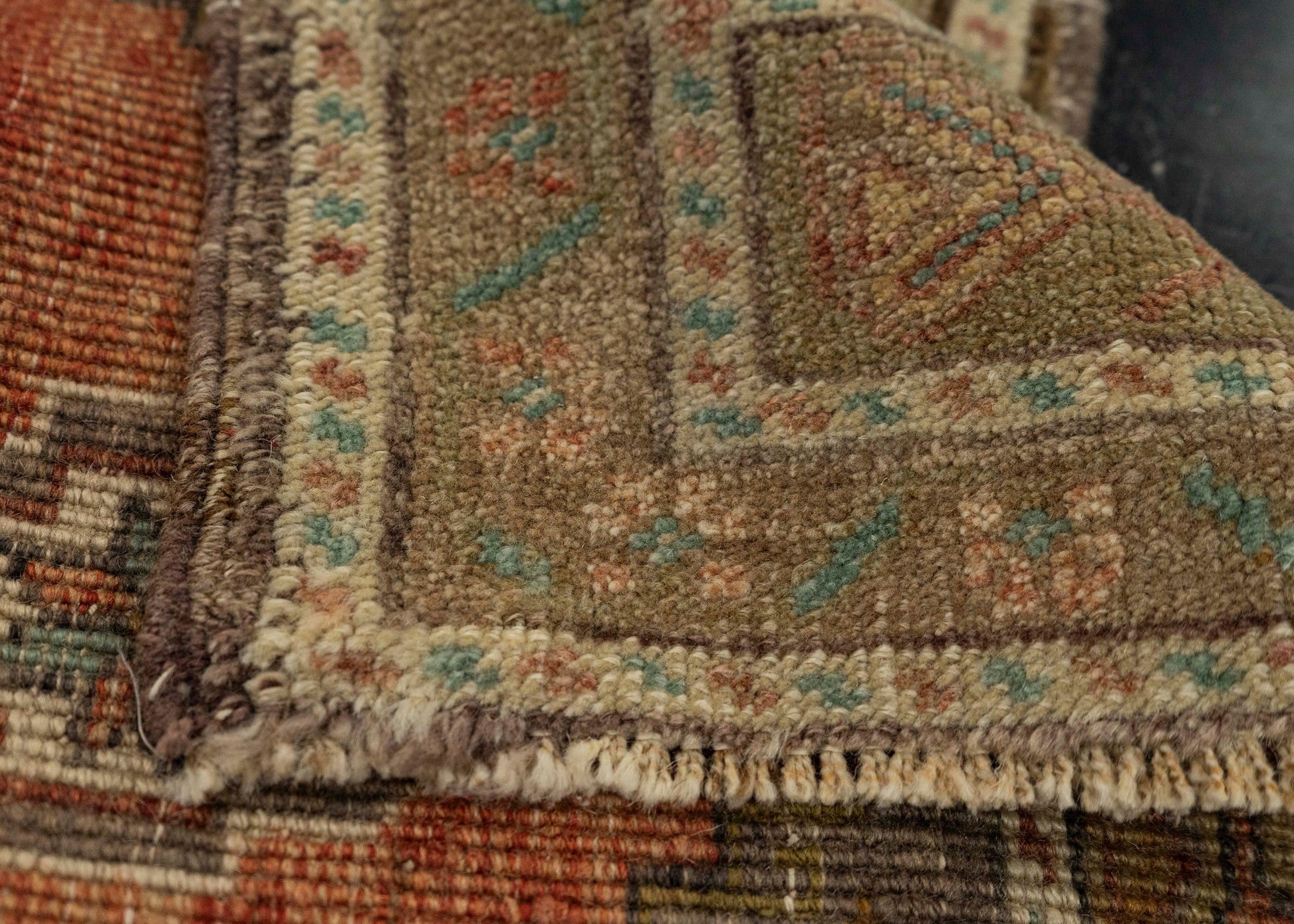 Turkish Mini Rug Oriental Hand Knotted Vintage Rug 1'11" x 3'3" #21196