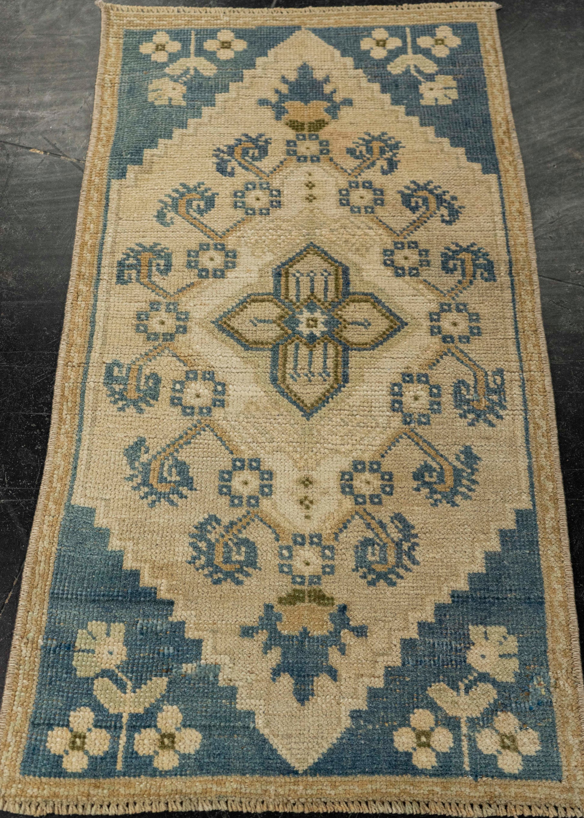 Turkish Mini Rug Oriental Hand Knotted Vintage Rug 1'4" x 2'6" #21197