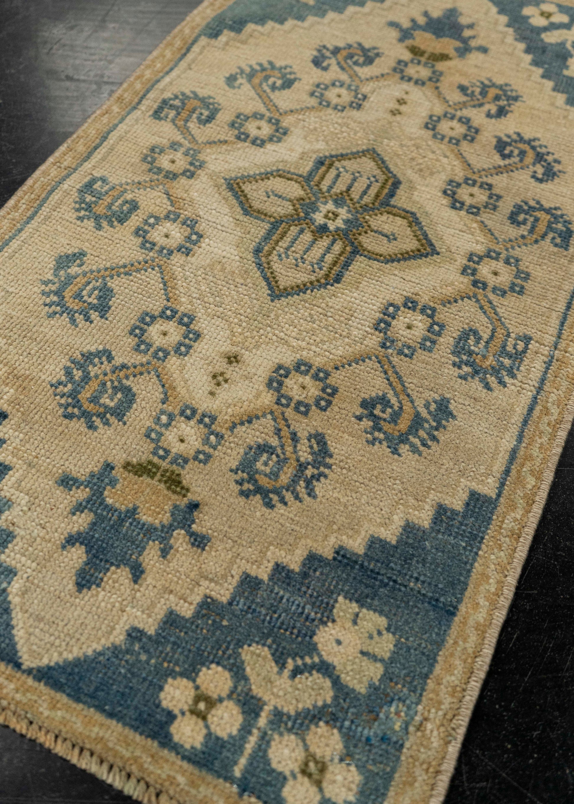 Turkish Mini Rug Oriental Hand Knotted Vintage Rug 1'4" x 2'6" #21197