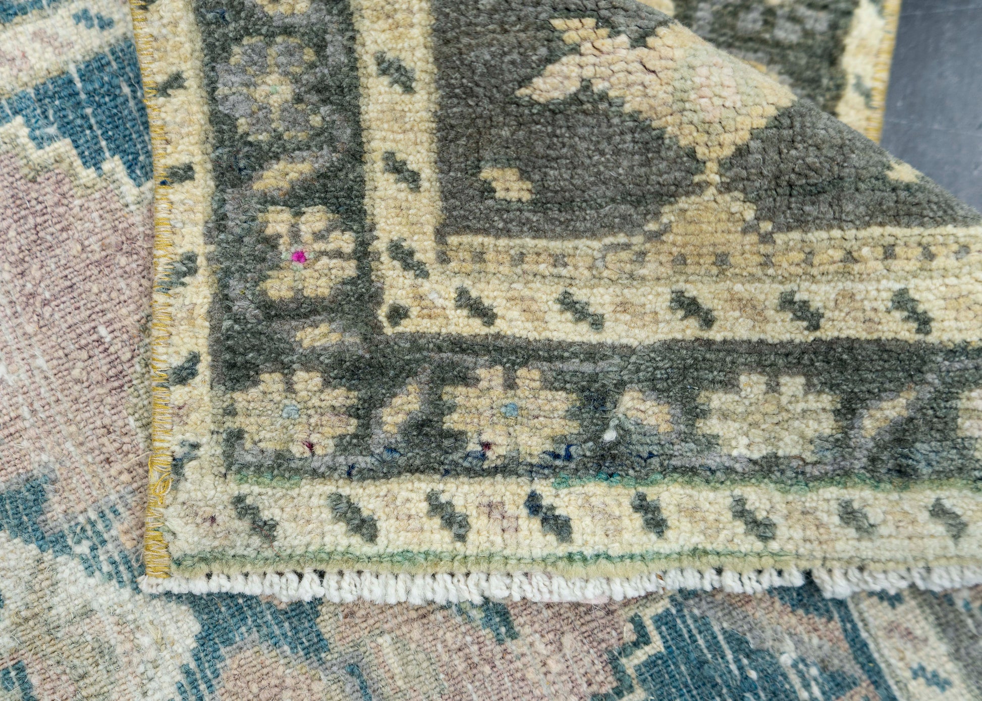 Turkish Mini Rug Oriental Hand Knotted Vintage Rug 1'7" x 3'2" #16878