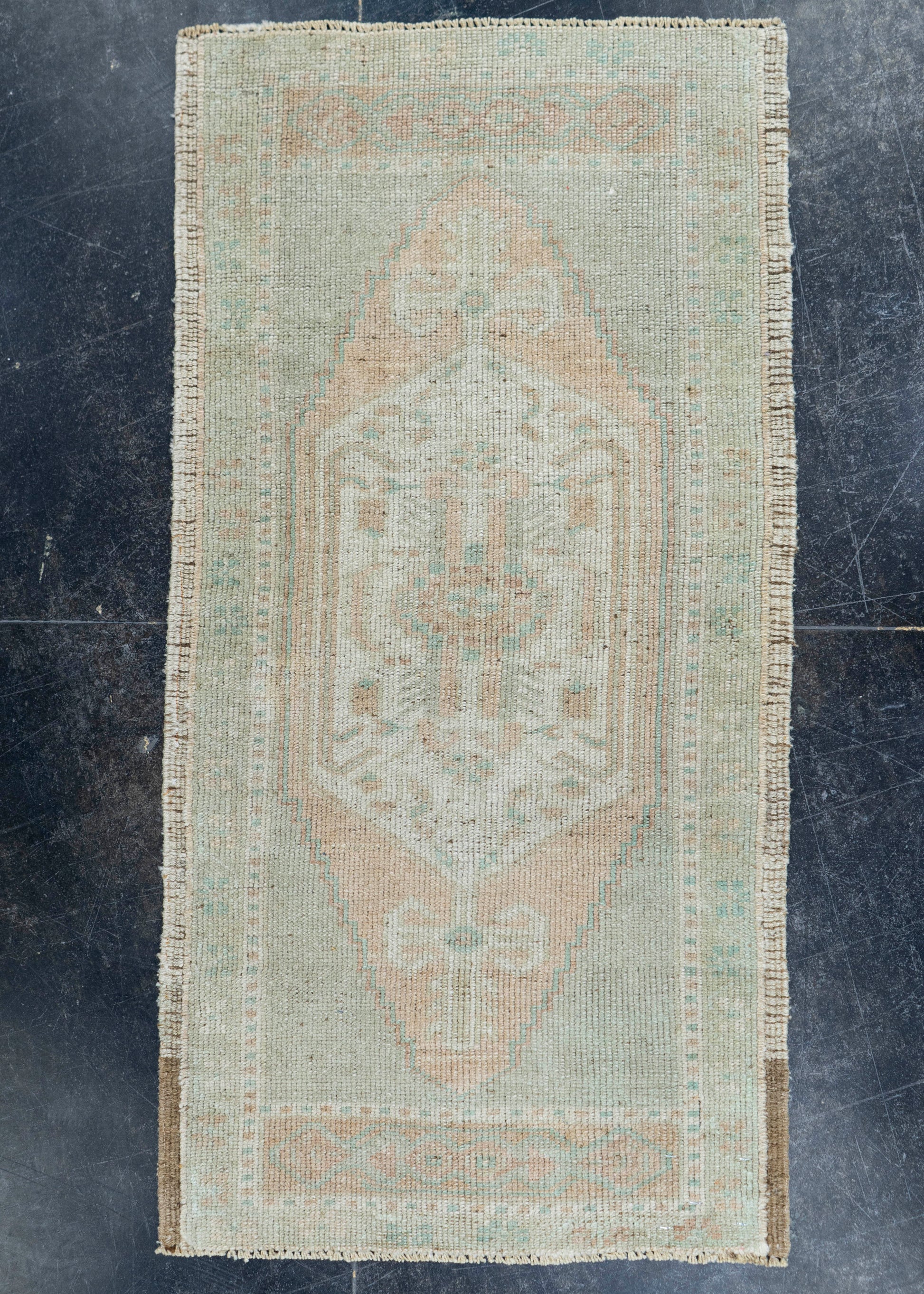 Turkish Mini Rug Oriental Hand Knotted Vintage Rug 1'8" x 3'4" #16877