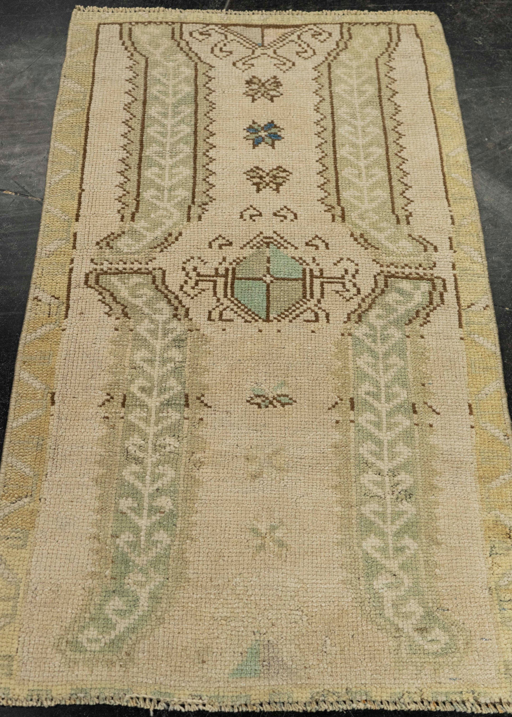 Turkish Mini Rug Oriental Hand Knotted Vintage Rug 1'8" x 2'11" #21199