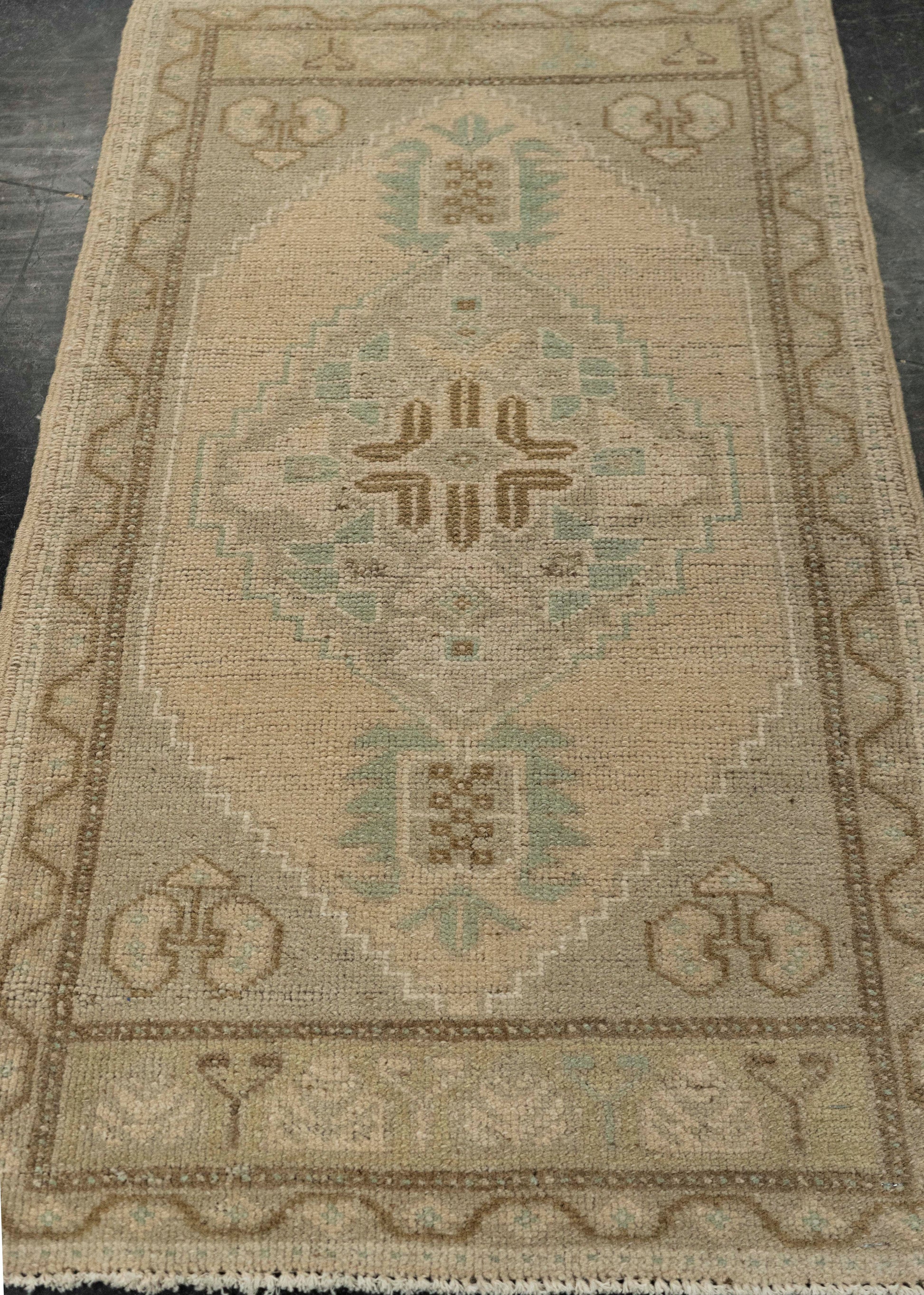 Turkish Mini Rug Oriental Hand Knotted Vintage Rug 1'10" x 3'2" #21006